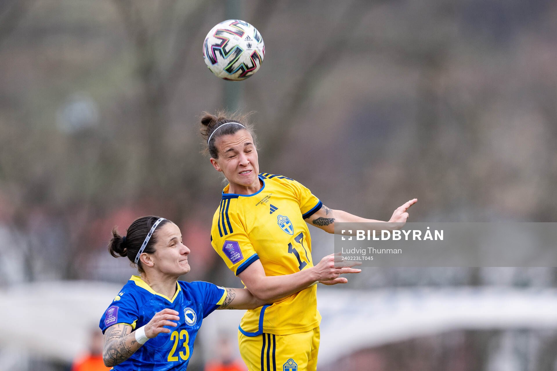 Julia Zigiotti Olme of Sweden and Aida Hadžic of Bosnia