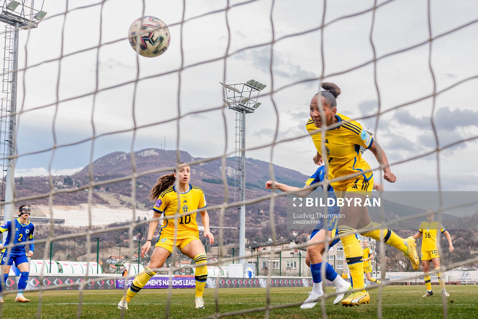 Madelen Janogy of Sweden scores the 0-1 goal