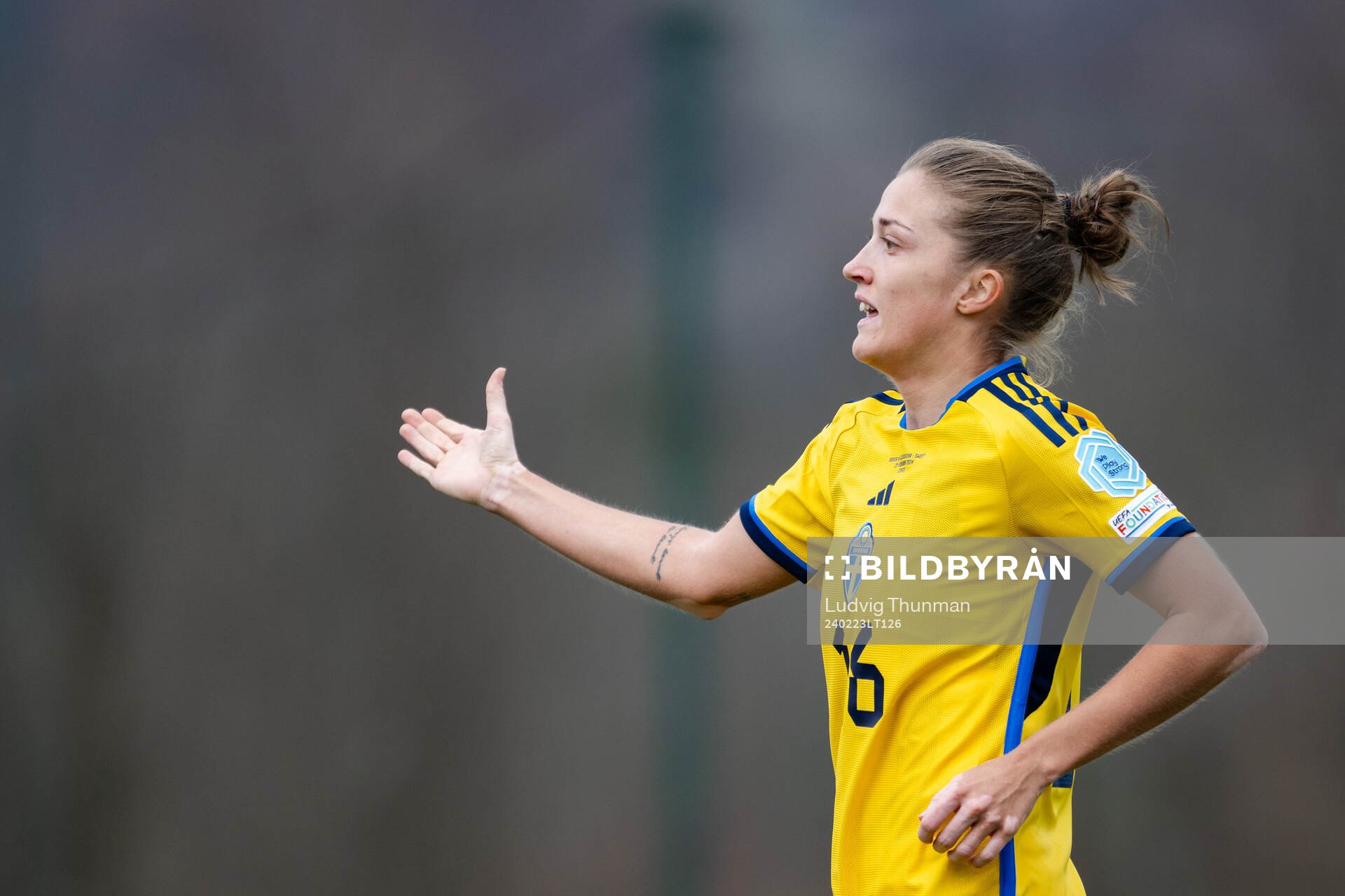 Filippa Angeldahl of Sweden celebrates the 0-3 goal