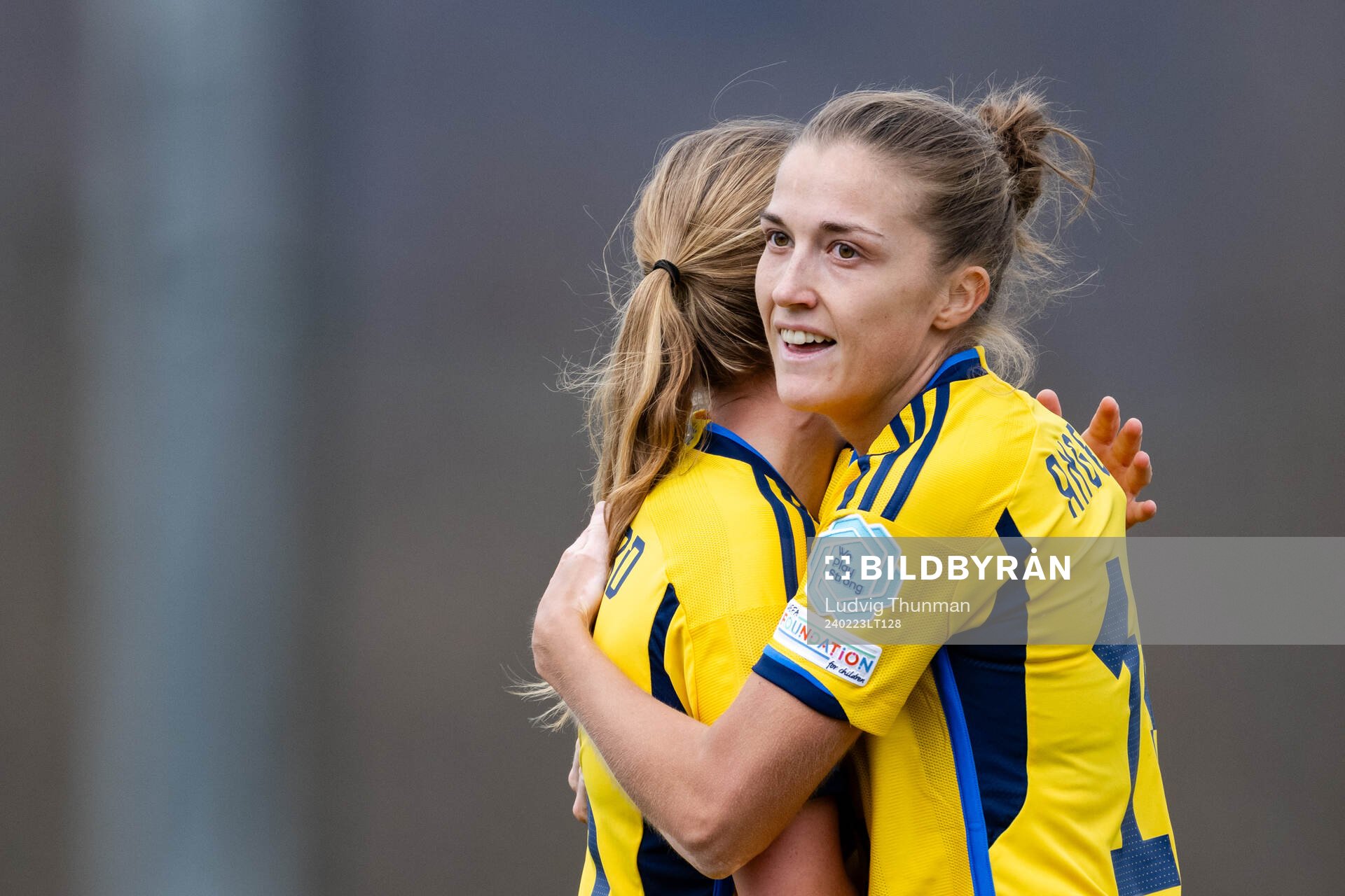 Anna Anvegård and Filippa Angeldahl of Sweden celebrate