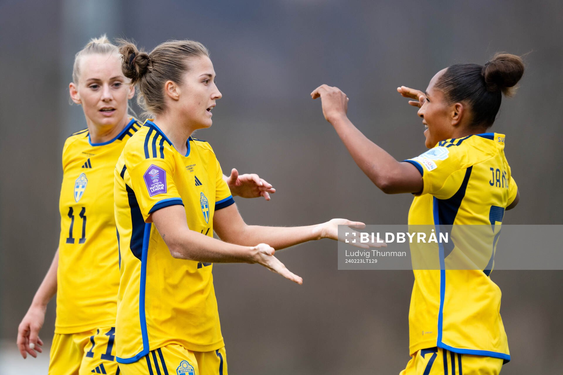 Stina Blackstenius, Filippa Angeldahl and Madelen Janogy of