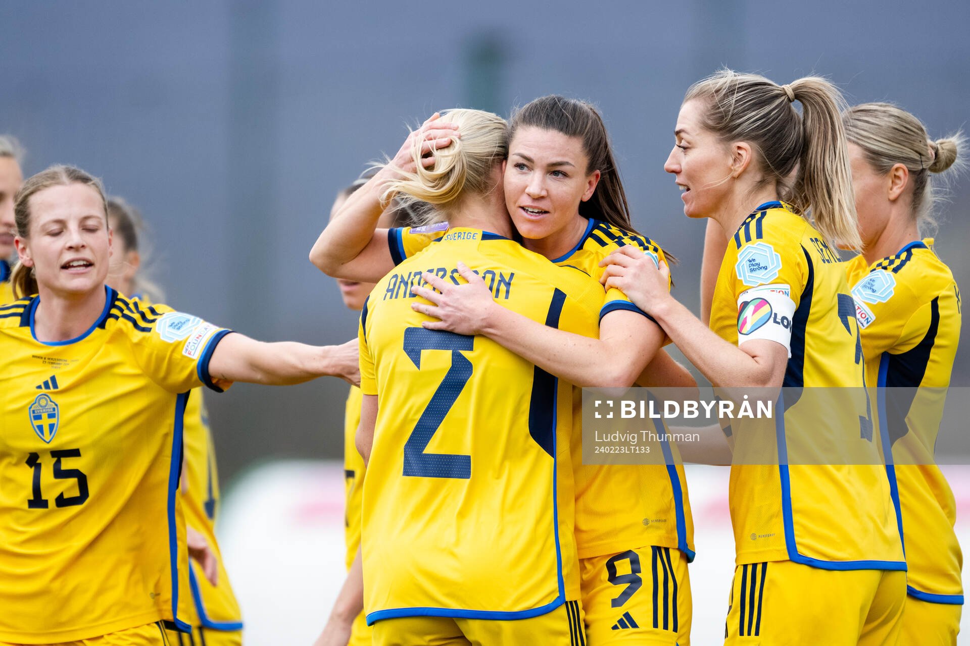Pauline Hammarlund of Sweden celebrates the 0-4 goal
