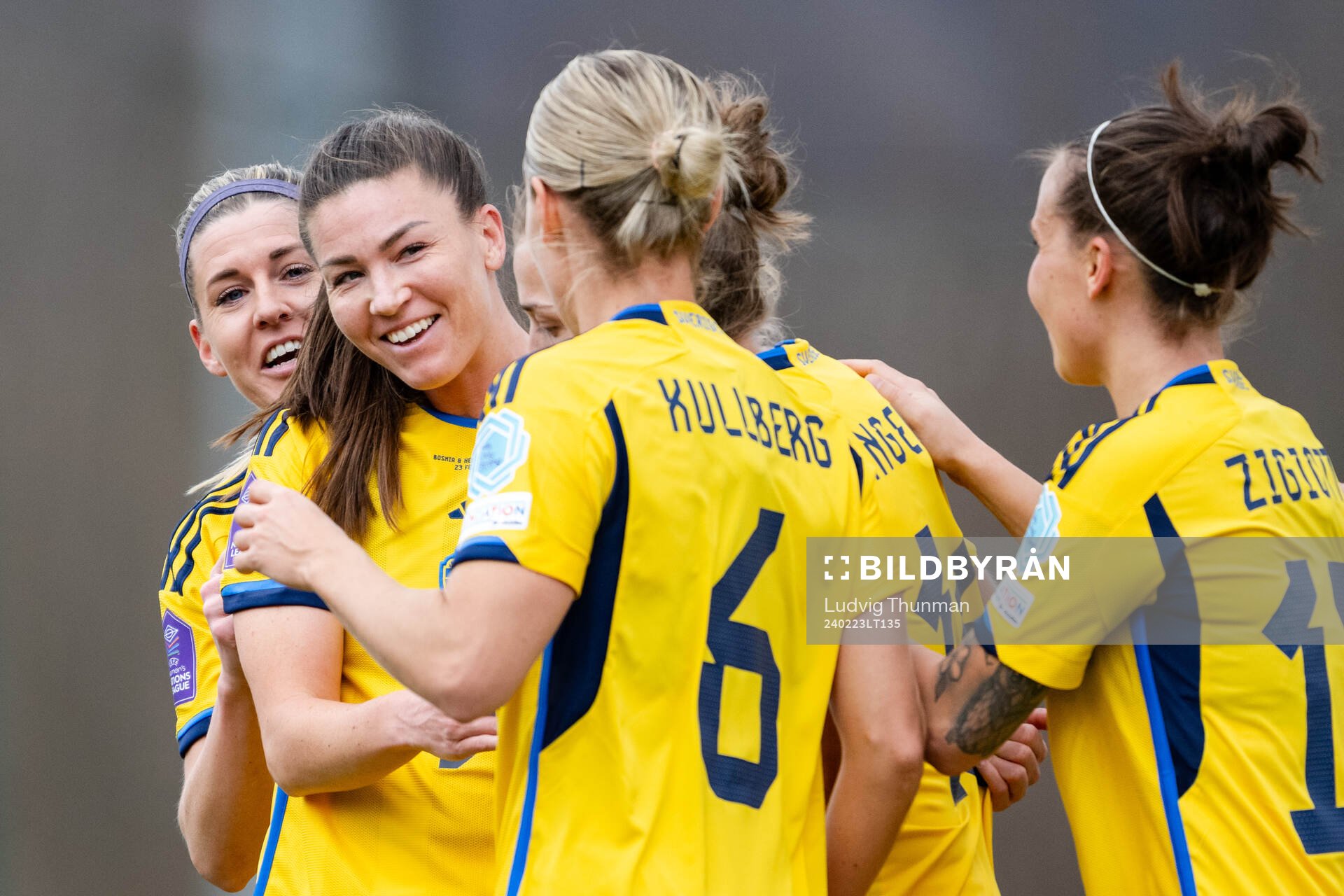 Olivia Schough and Pauline Hammarlund of Sweden celebrate
