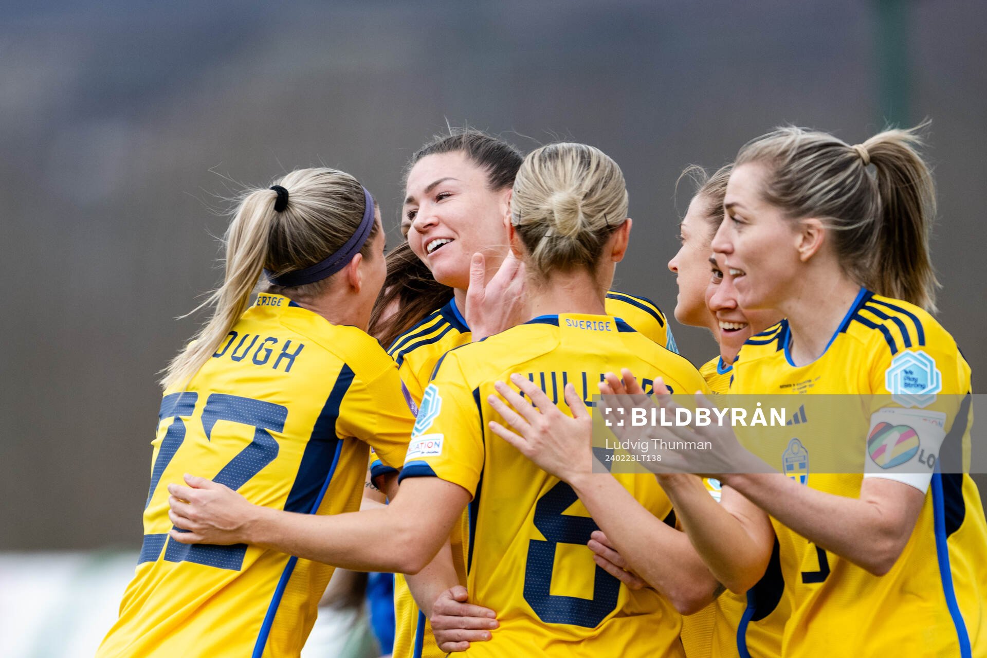 Pauline Hammarlund of Sweden celebrates the 0-4 goal