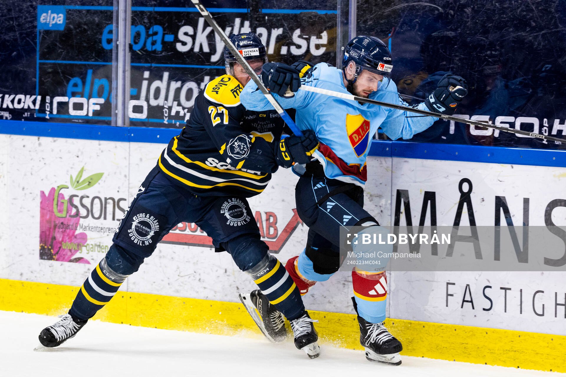 Södertäljes Daniel Norbe och Djurgårdens Albin Grewe