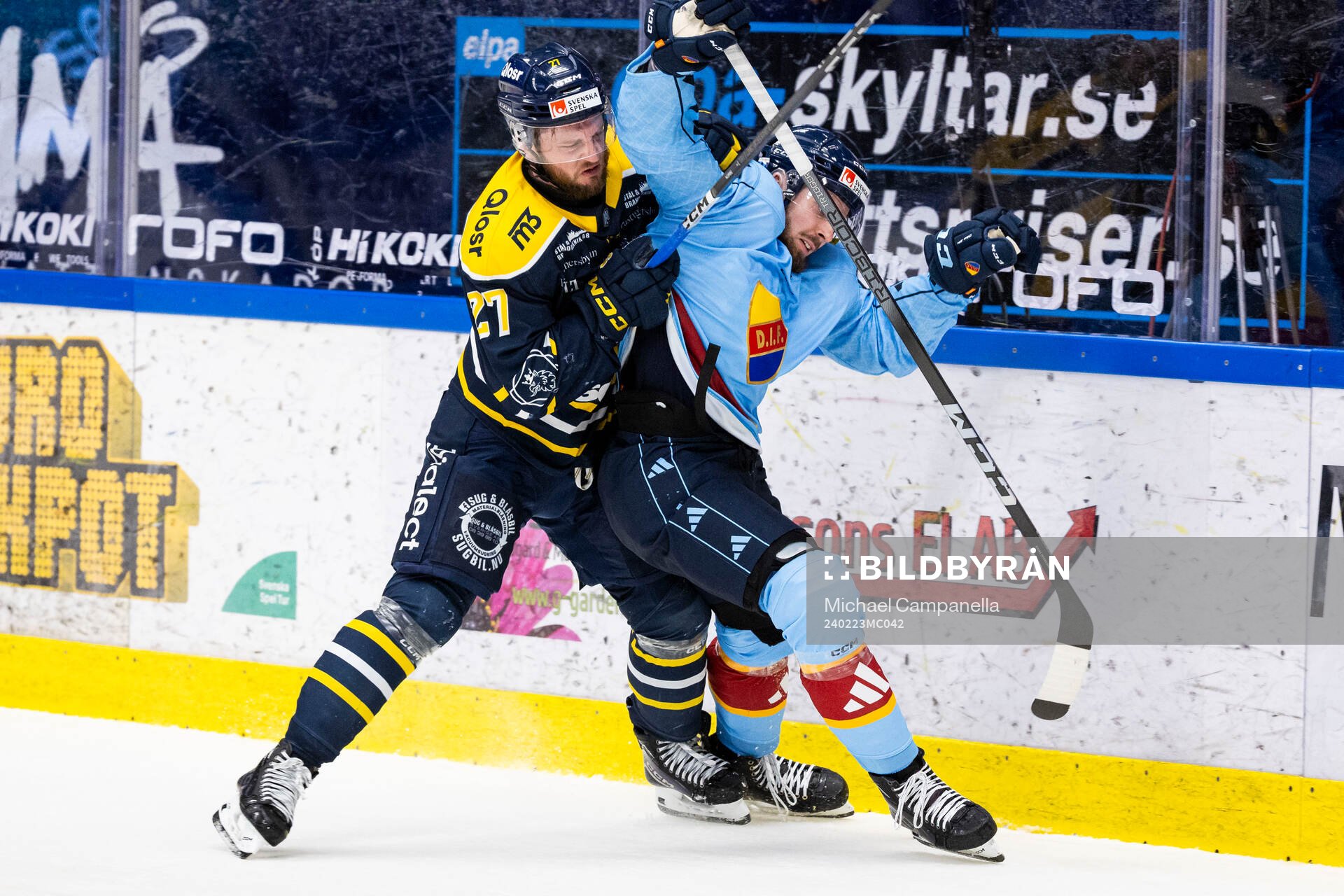 Södertäljes Daniel Norbe och Djurgårdens Albin Grewe