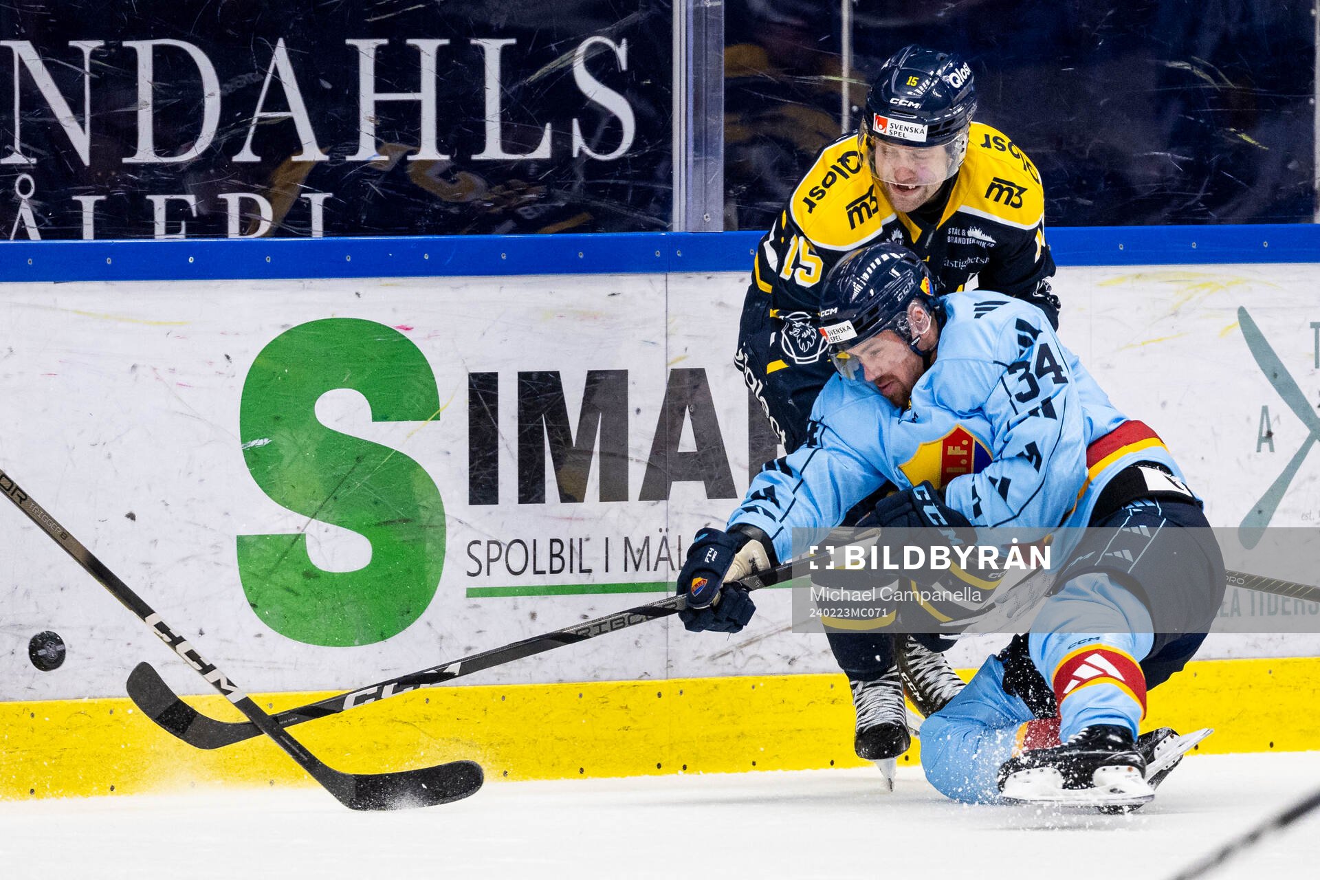 Djurgårdens Daniel Brodin och Södertäljes Hampus