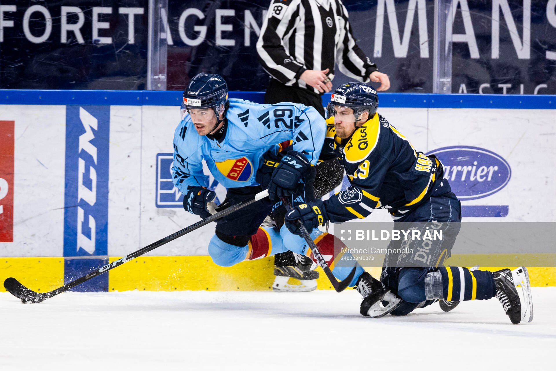 Djurgårdens Axel Andersson och Södertäljes Hampus
