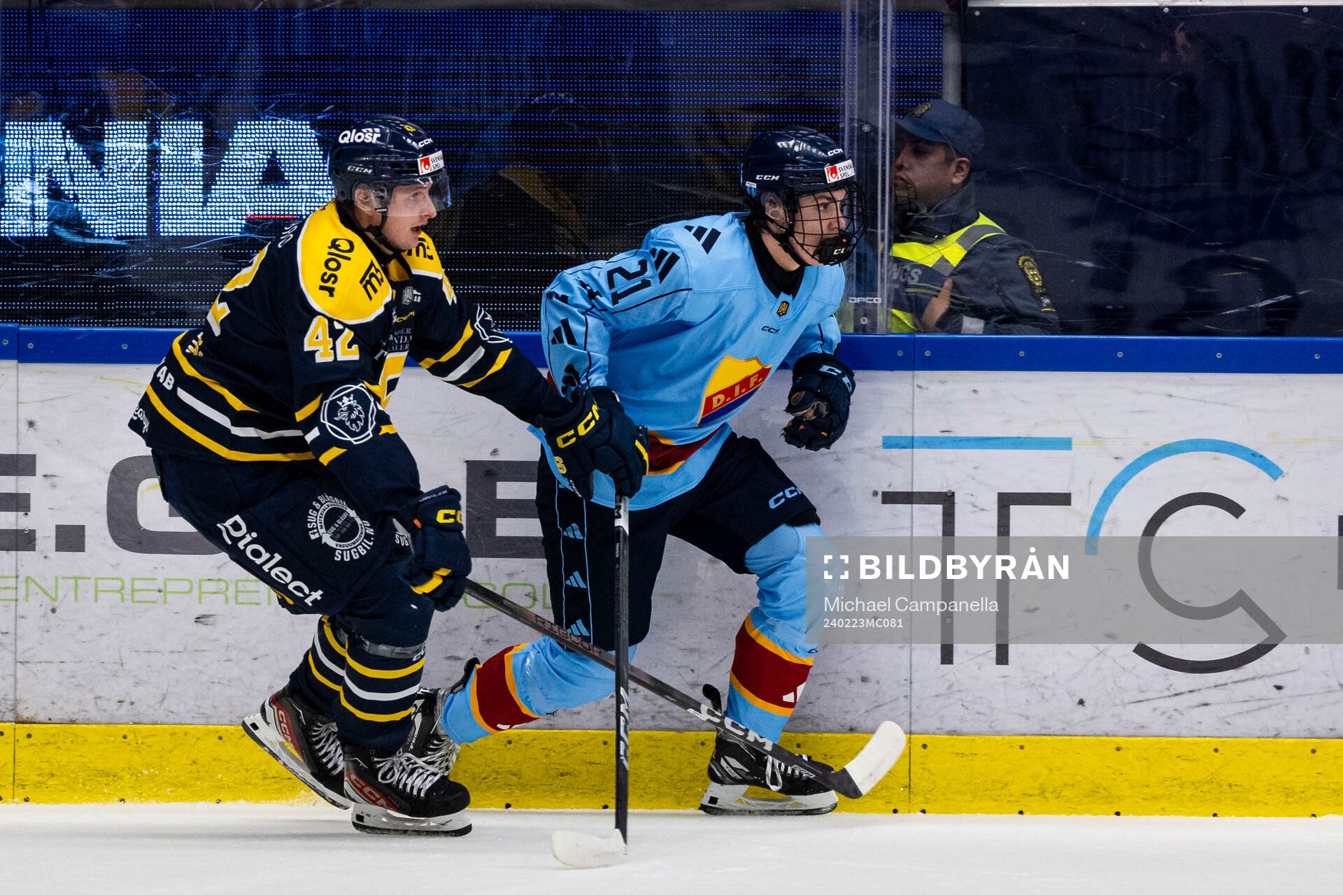 Djurgårdens Linus Eriksson och Södertäljes Ludvig