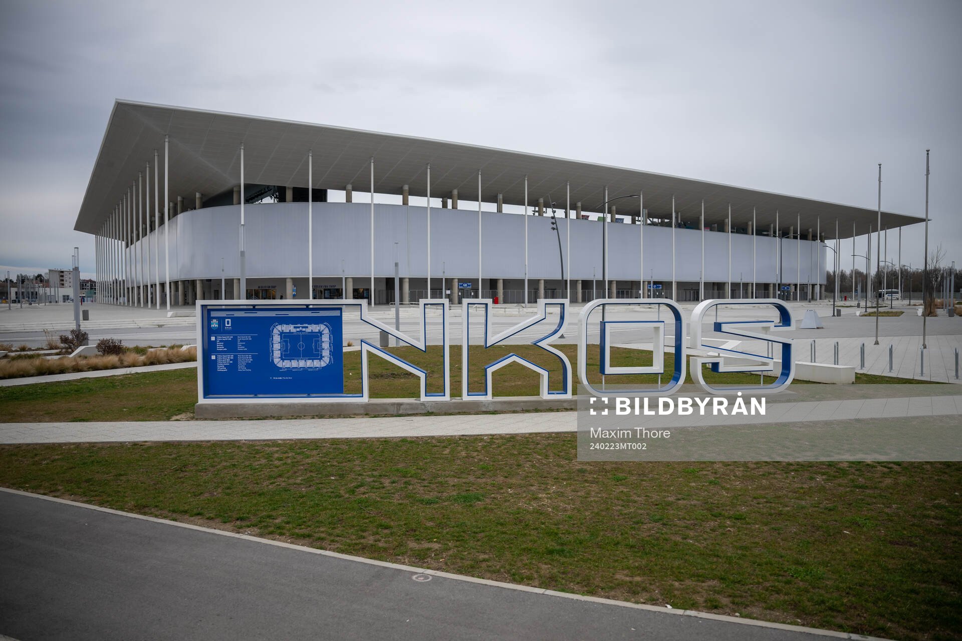 General exterior view of Opus Arena ahead of the UEFA Women's Nations League play-off football match between Croatia and Norway on February 23, 2024 in Osijek.
