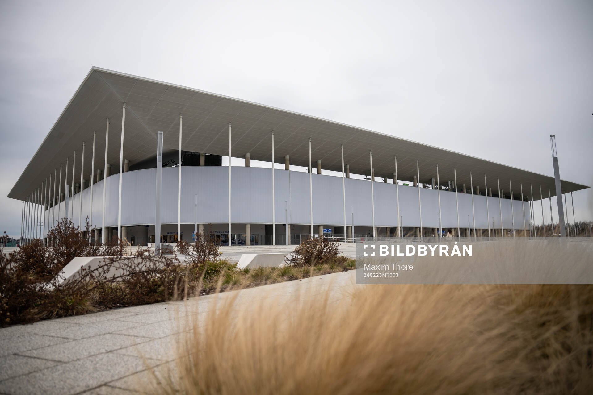 General exterior view of Opus Arena ahead of the UEFA Women's Nations League play-off football match between Croatia and Norway on February 23, 2024 in Osijek.
