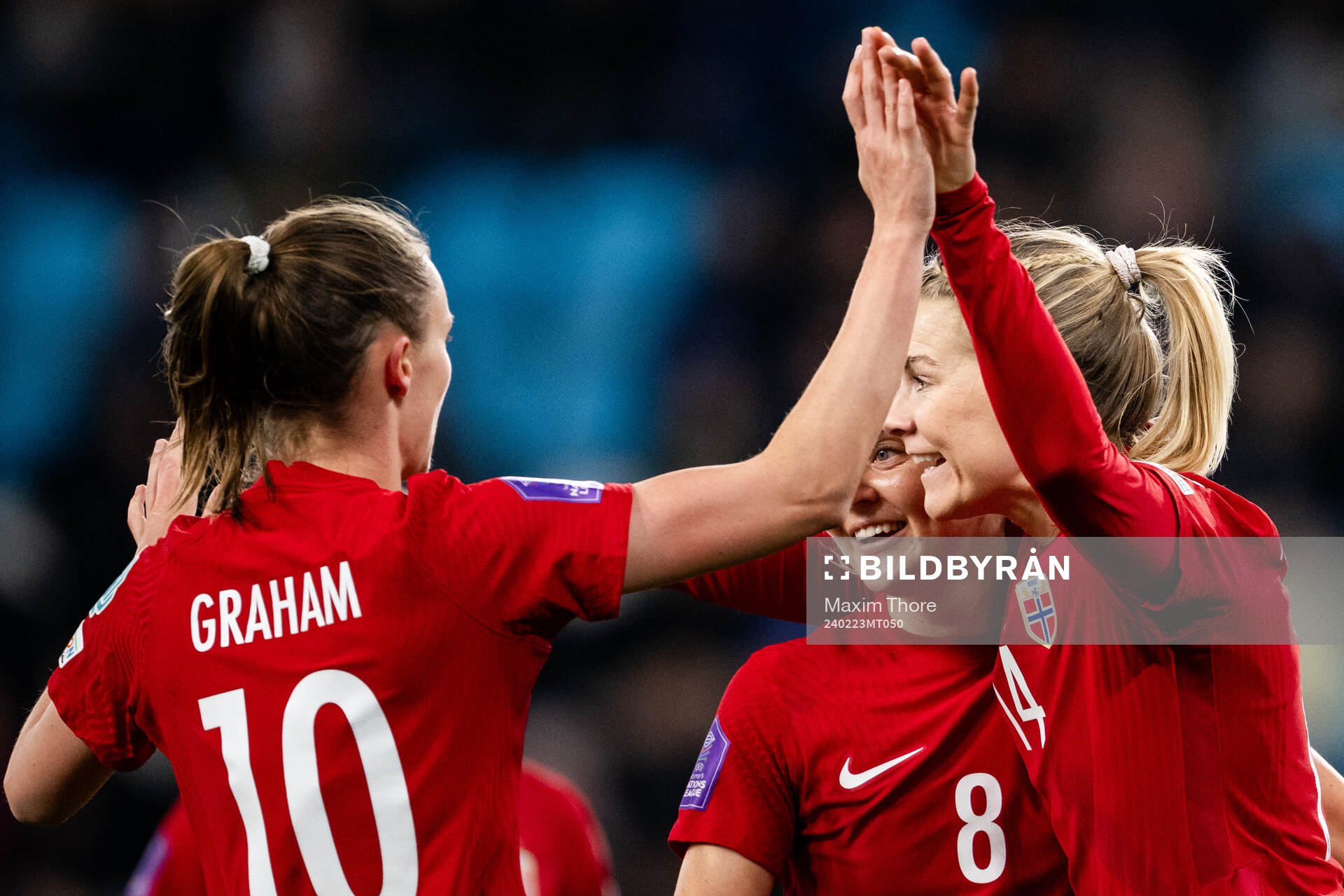 Ada Hegerberg of Norway celebrates the 0-1 goal