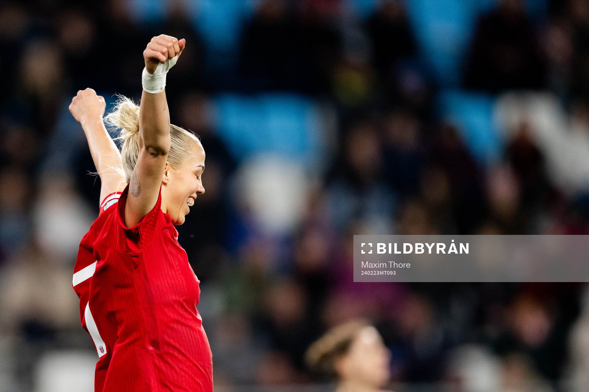 Celin Bizet Ildhusøy of Norway  celebrates the 0-3 goal