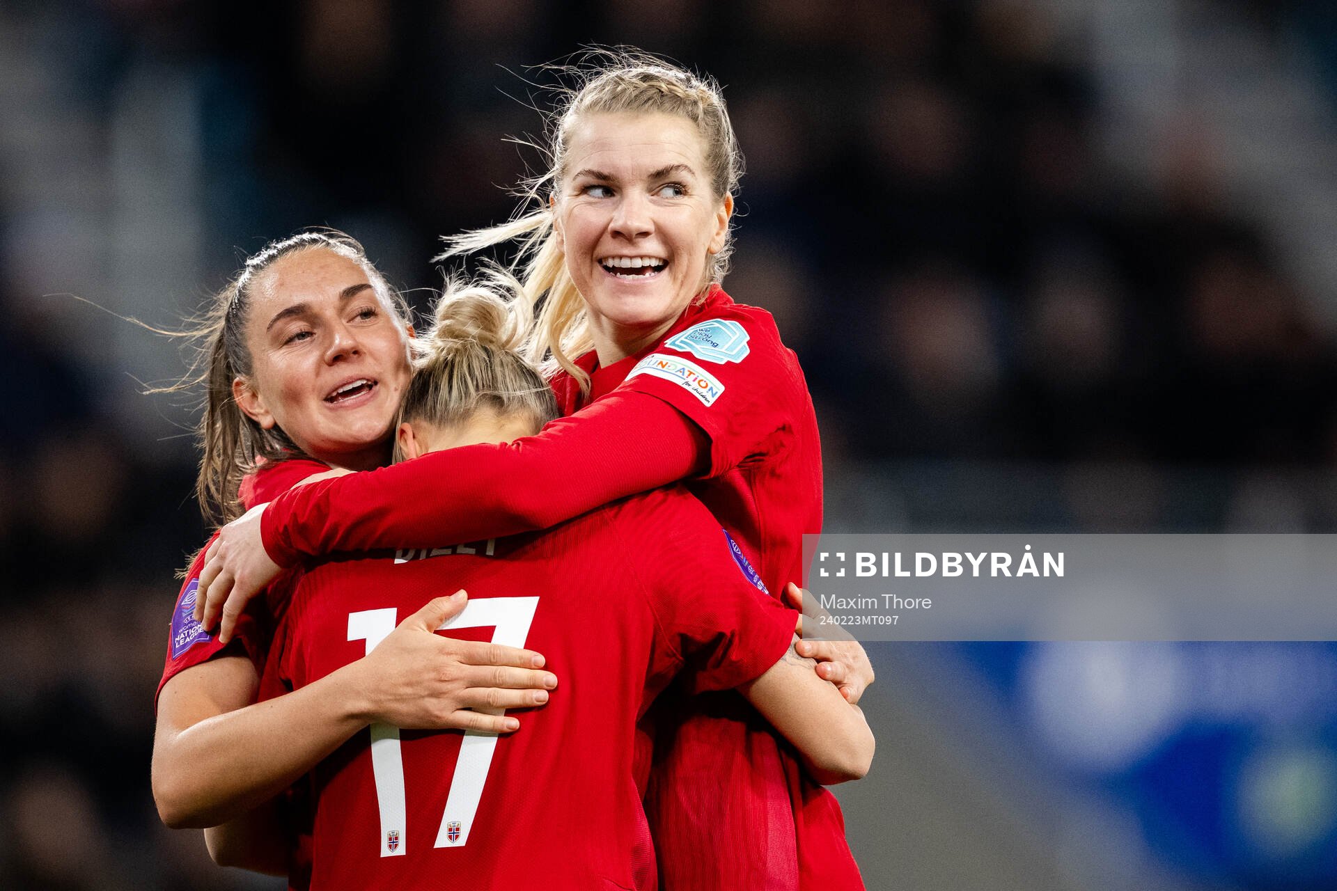 Celin Bizet Ildhusøy, Vilde Bøe Risa and Ada Hegerberg of