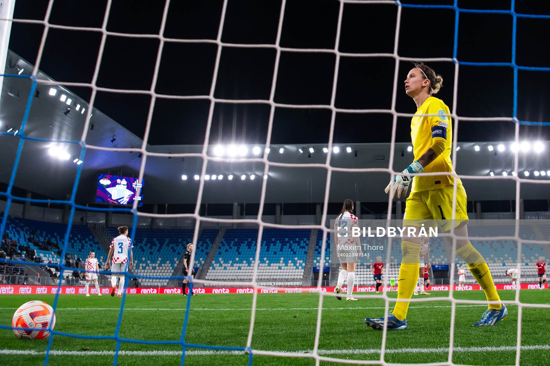 Goalkeeper Doris Bacic of Croatia looks dejected