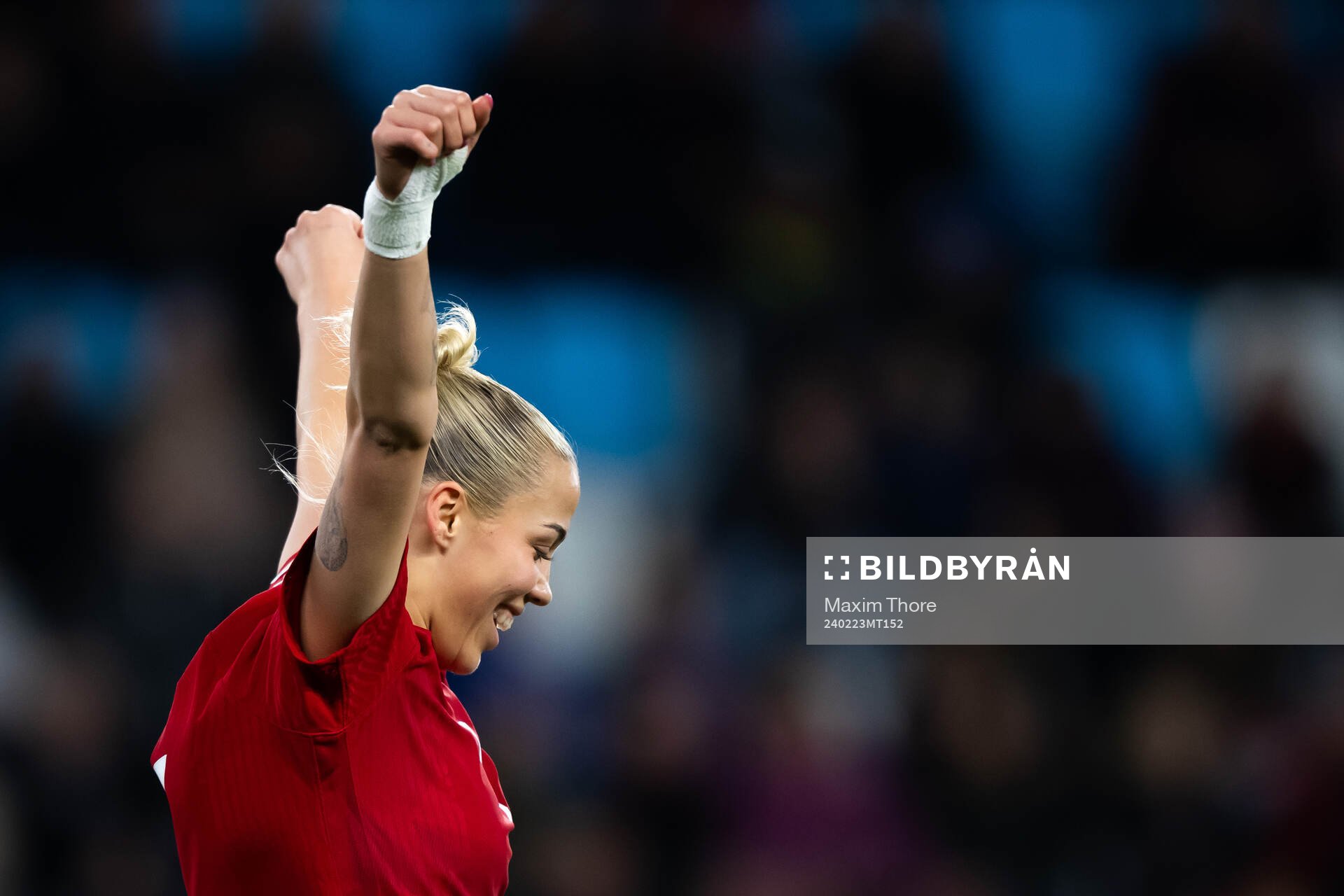 Celin Bizet Ildhusøy of Norway celebrates the 0-3 goal