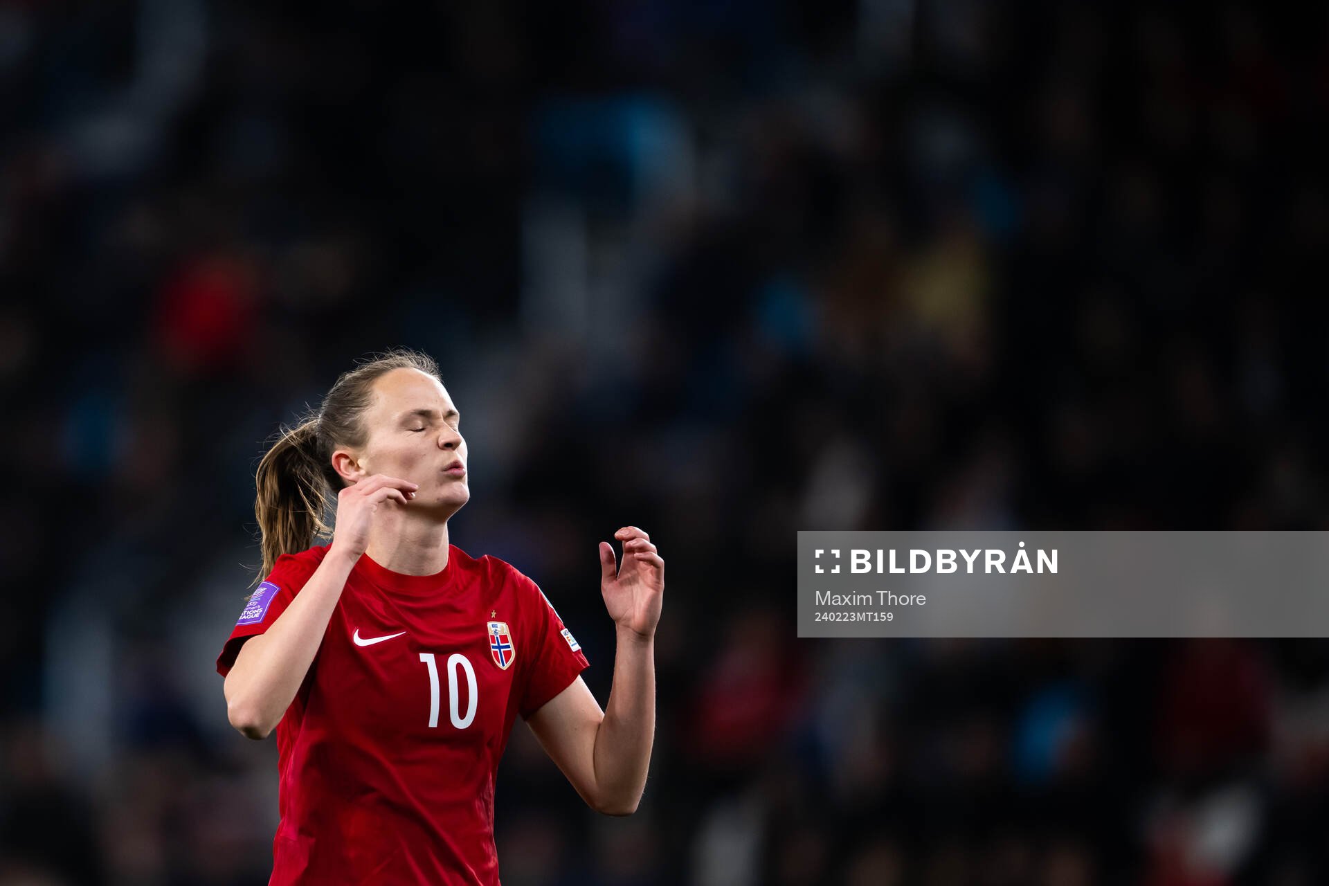 Caroline Graham Hansen of Norway looks dejected