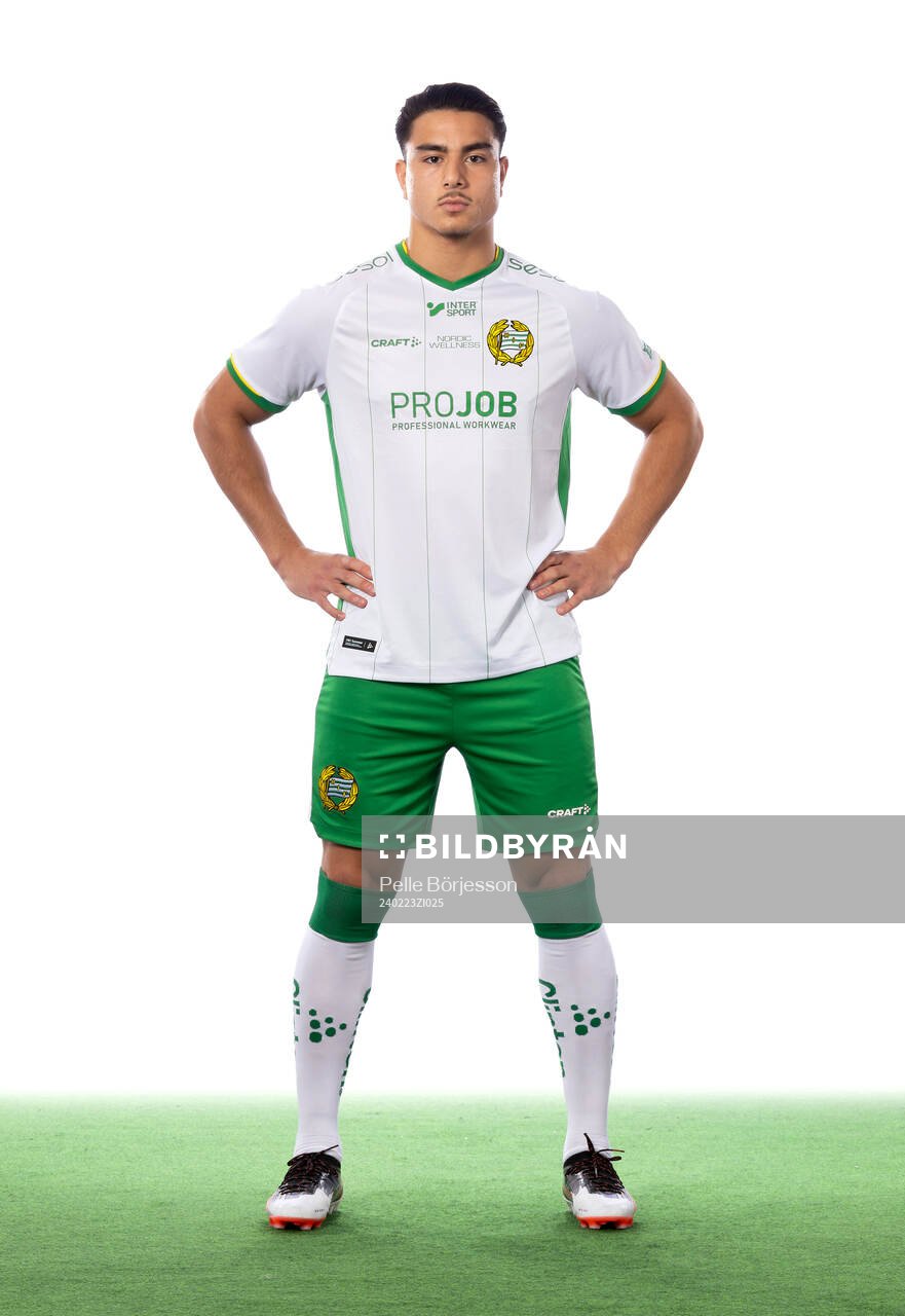 Hammarbys Jusef Erabi poserar för ett porträtt den 23 februari 2024 i Stockholm.