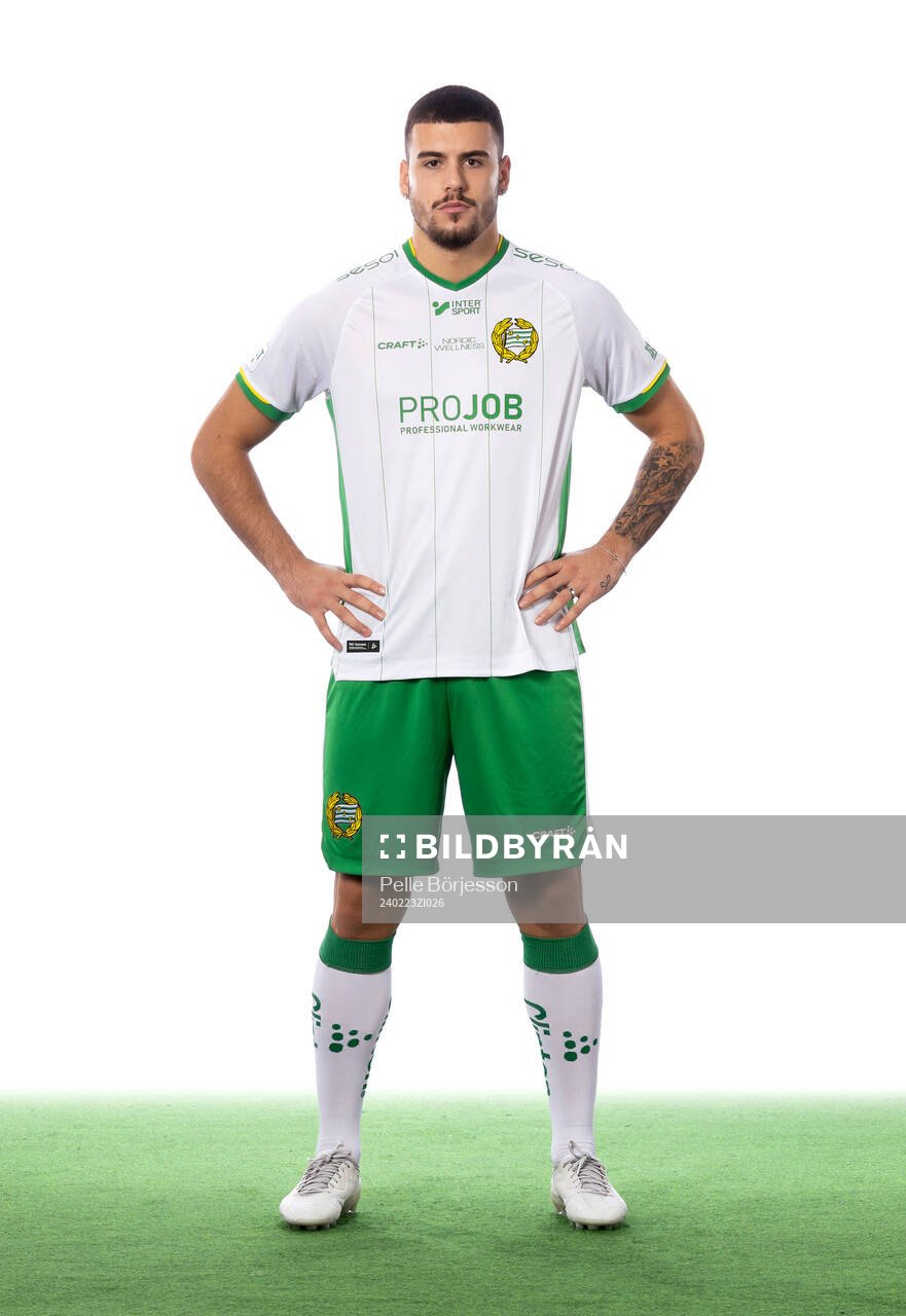 Hammarbys Edvin Kurtulus poserar för ett porträtt den 23 februari 2024 i Stockholm.