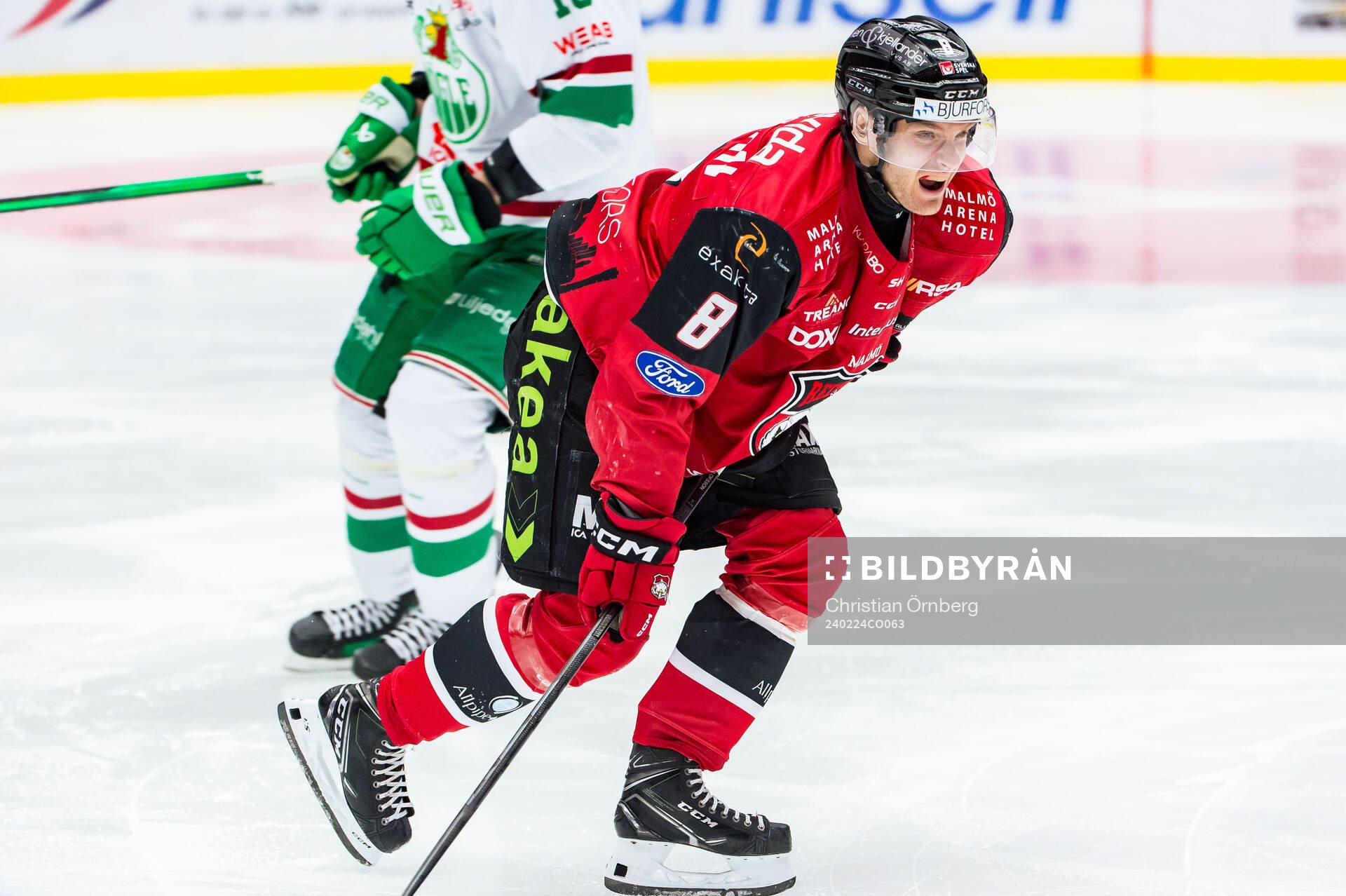 Malmö Redhawks Johan Olofsson har ont