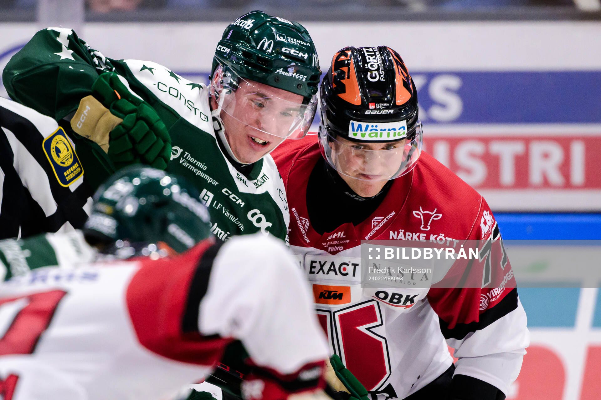 Färjestads Oscar Lawner och Örebros Oliver Eklind