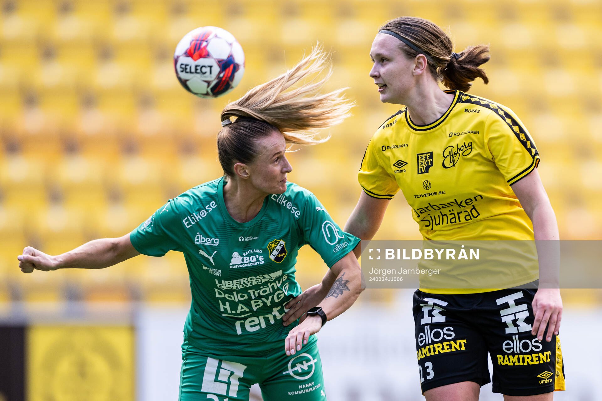 Ljungskile SKs Emilia Löfström och Elfsborgs Ellen Nilsson