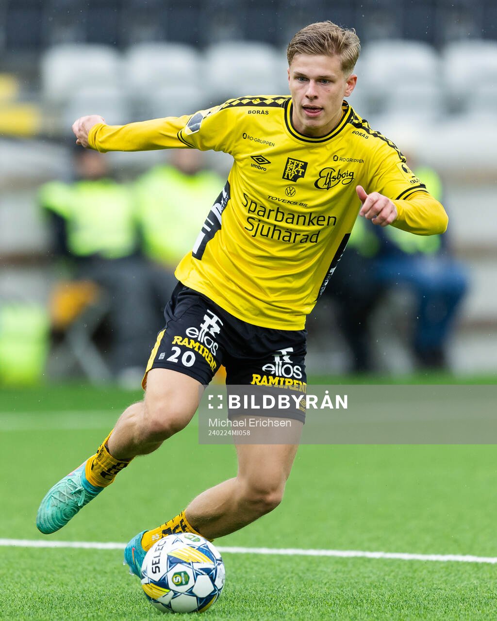 Elfsborgs Gottfrid Rapp under fotbollsmatchen i Svenska Cupen mellan Örgryte och Elfsborg den 24 februari 2024 i Göteborg. 