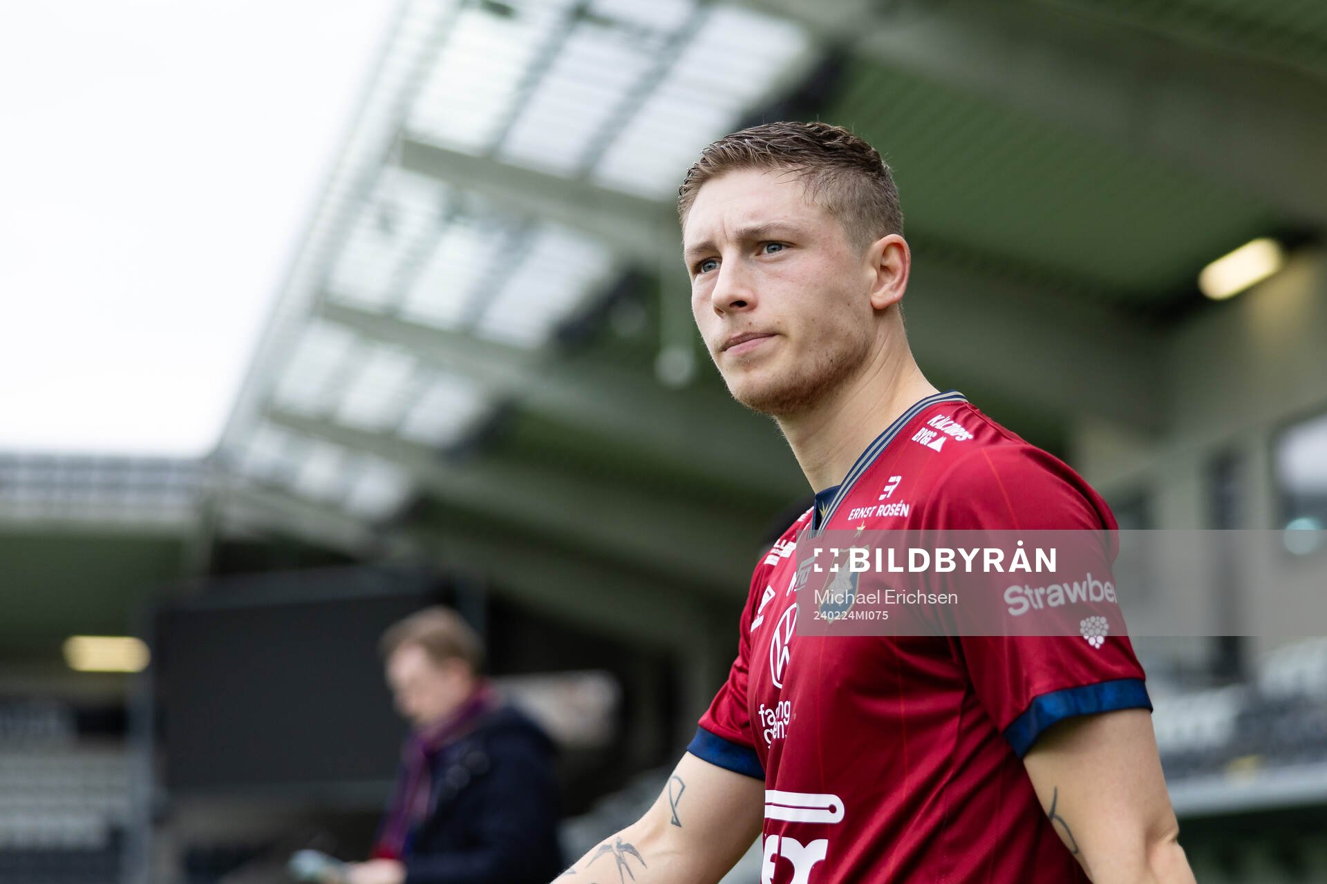 Örgrytes Anton Andreasson innan fotbollsmatchen i Svenska