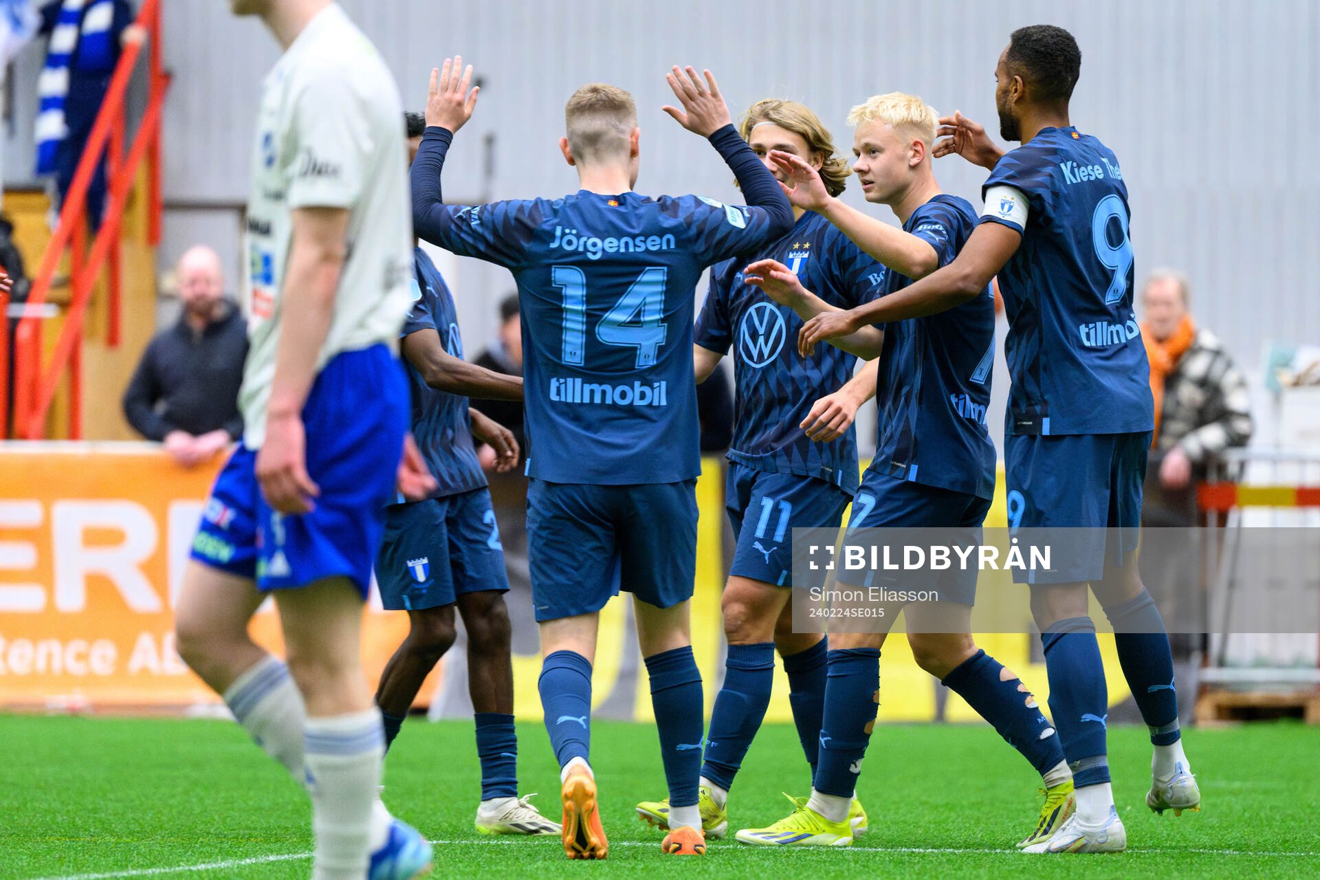 Malmö FFs Sebastian Jörgensen  och Otto Rosengren jublar
