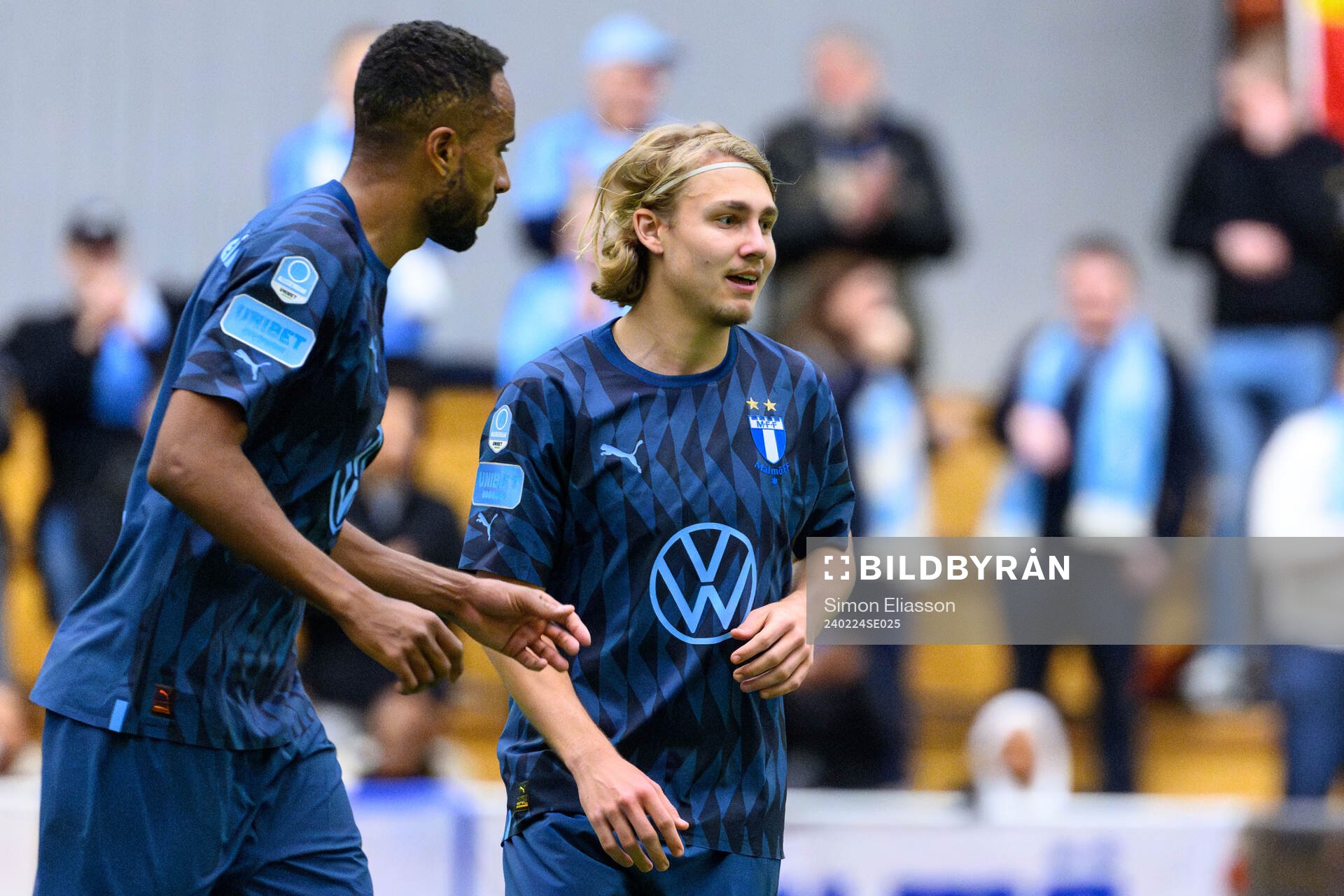Malmö FFs Isaac Kiese Thelin och Sebastian Nanasi jublar