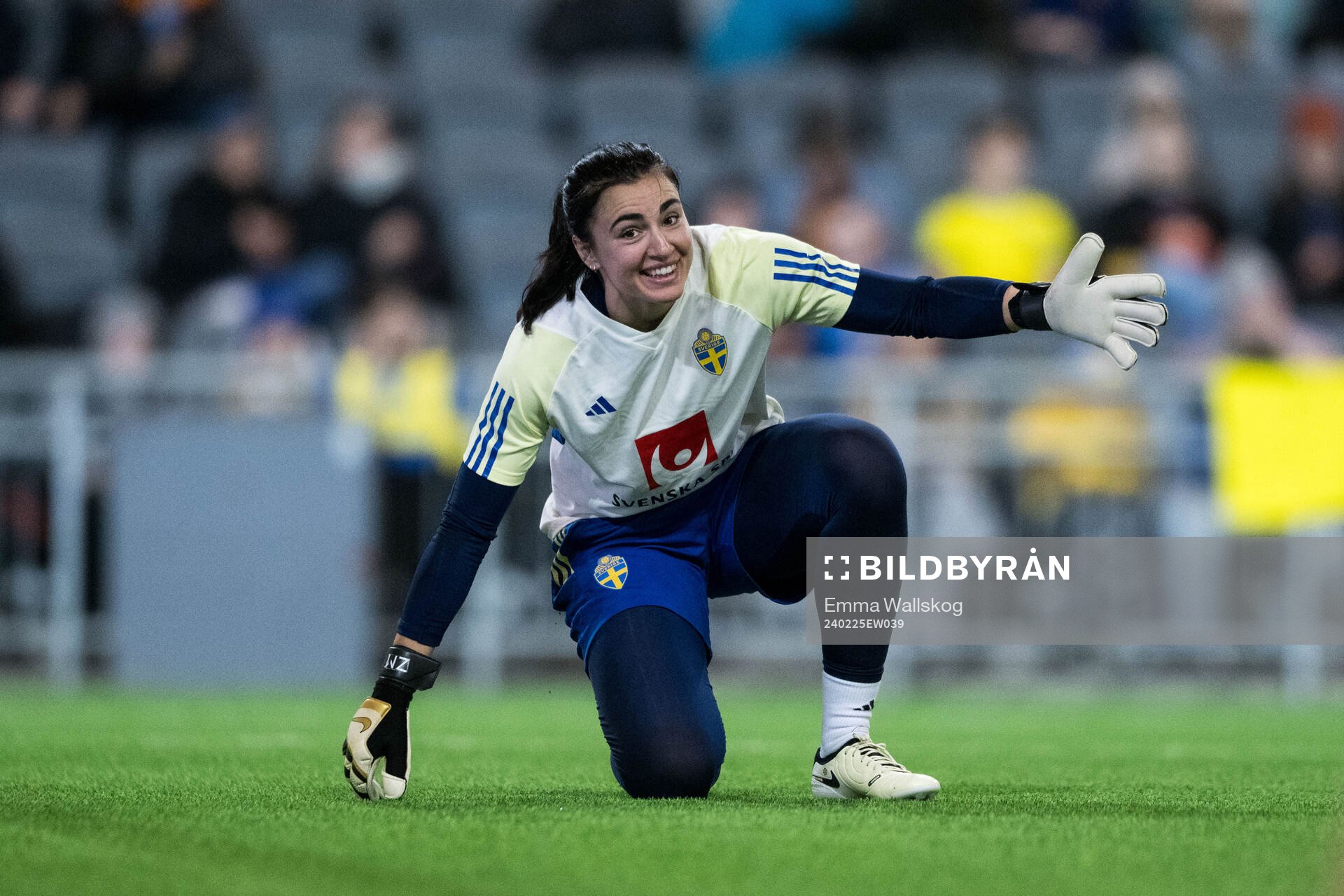 Goalkeeper Zecira Musovic of Sweden of the women's national