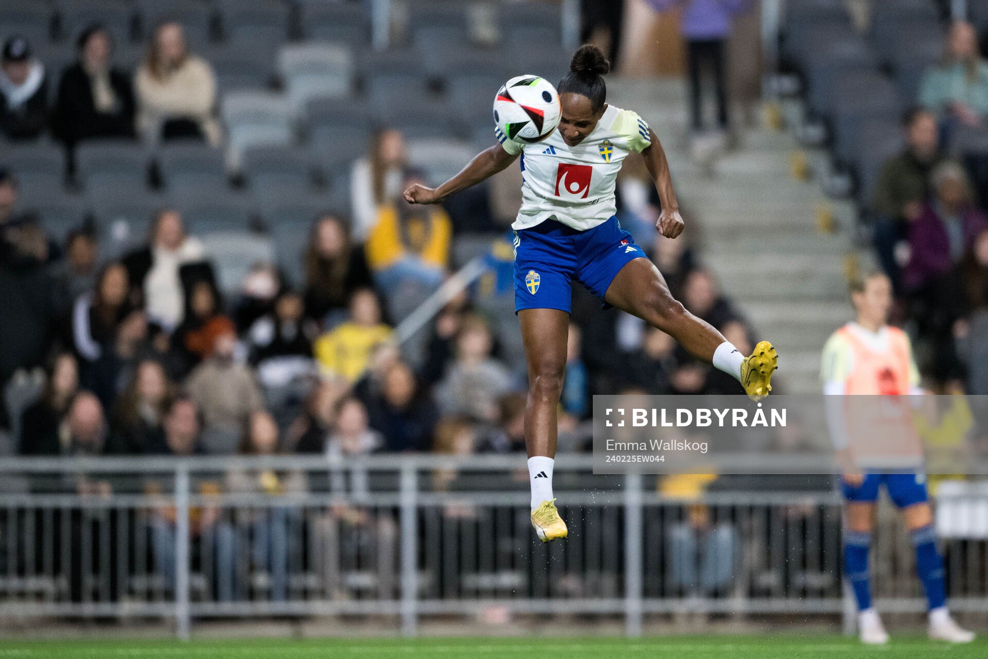 Madelen Janogy of Sweden of the women's national football team of Sweden at a training session on February 25, 2024 in Stockholm.