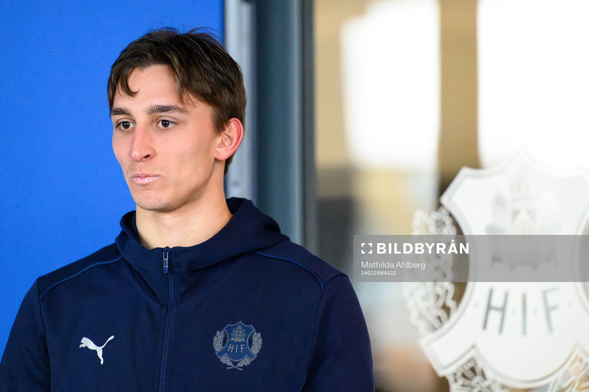 Helsingborgs Wilhelm Nilsson efter fotbollsmatchen i Svenska Cupen mellan Helsingborg och Värnamo den 25 februari 2024 i Helsingborg.