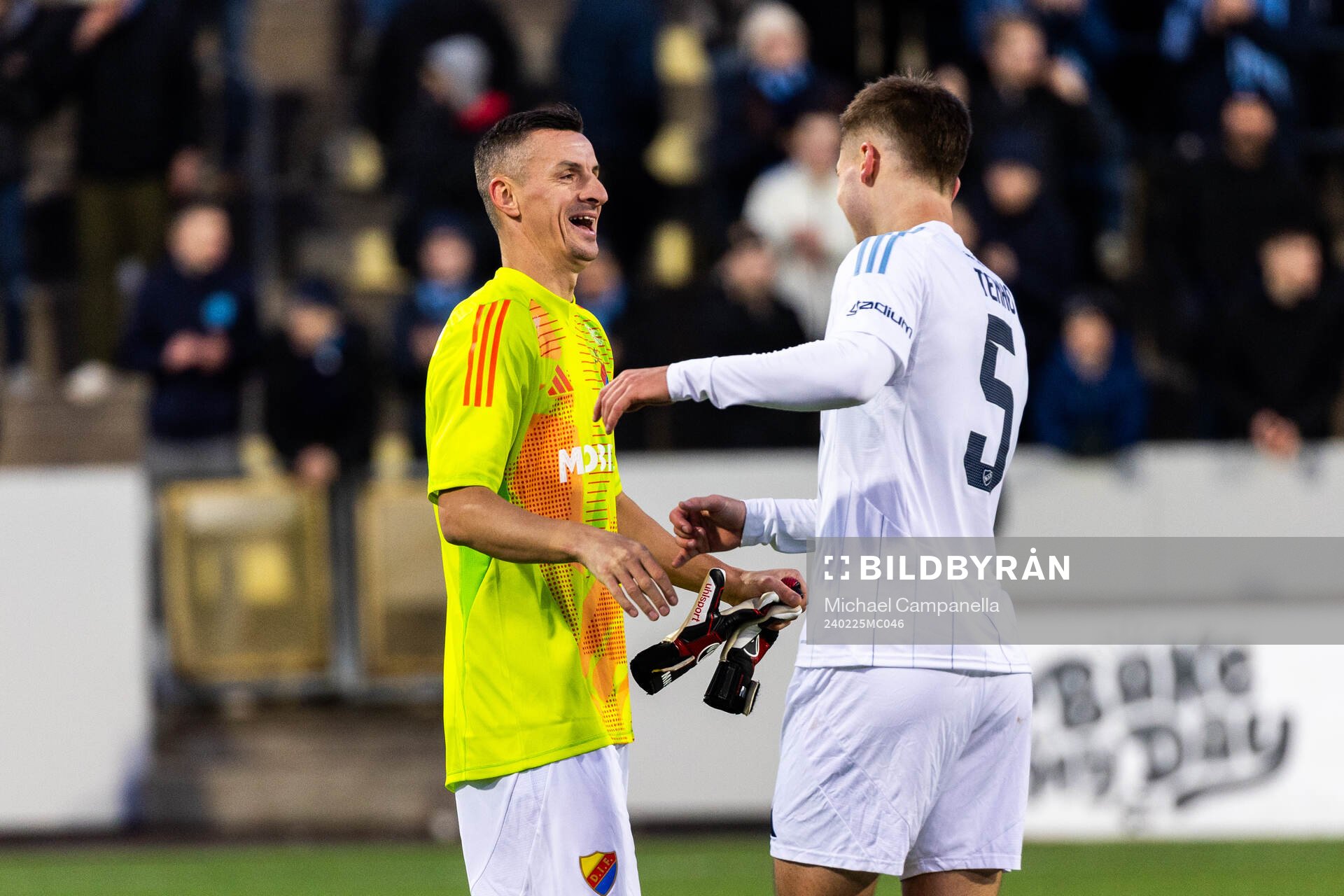 Djurgårdens Haris Radetinac och Miro Tenho jublar