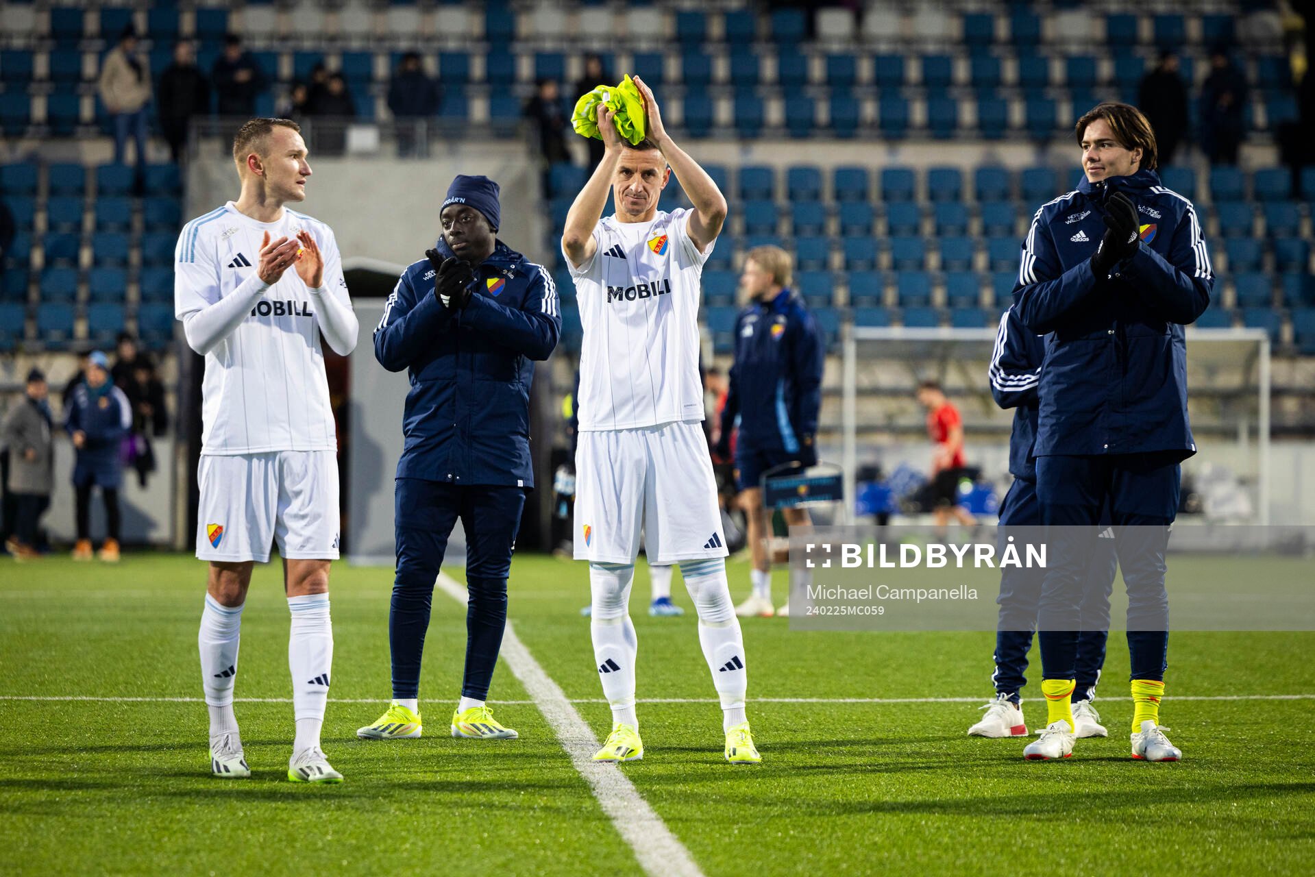 Djurgårdens Piotr Johansson, Haris Radetinac, och målvakt