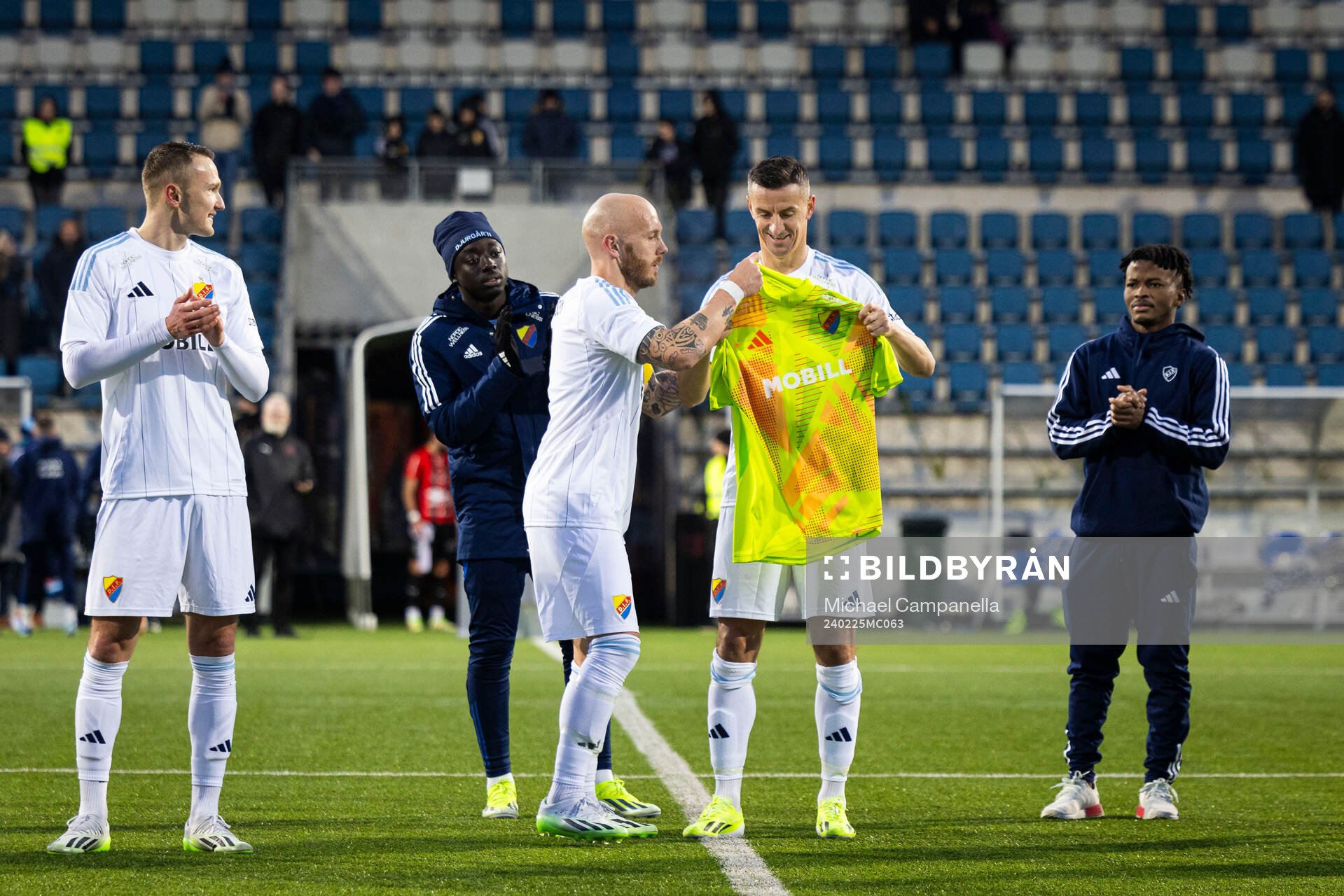 Djurgårdens Piotr Johansson, Magnus Eriksson, och Haris