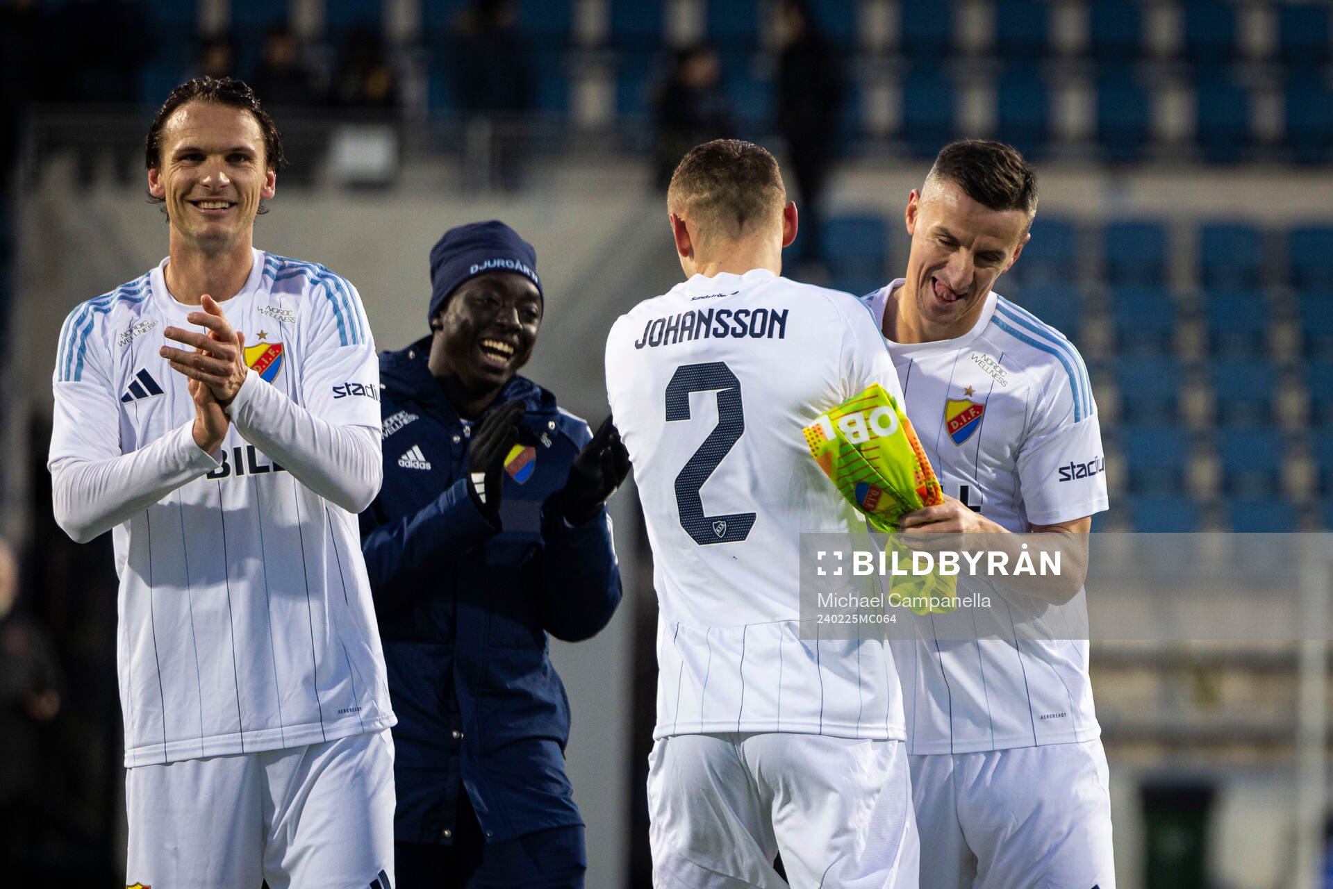 Djurgårdens Piotr Johansson, Albin Ekdal , och Haris