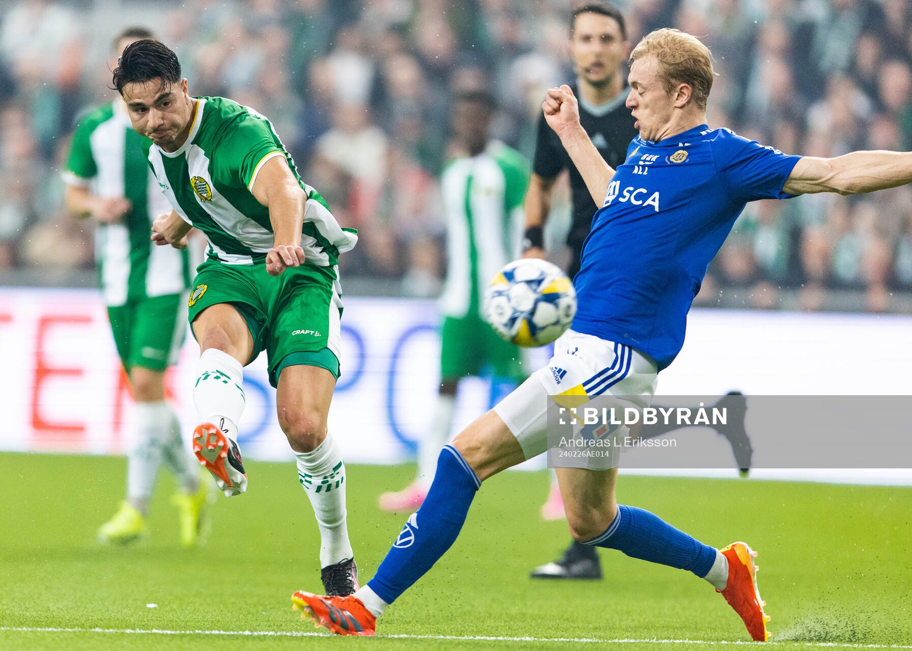 Hammarbys Jusef Erabi med ett skott förbi GIF Sundsvalls