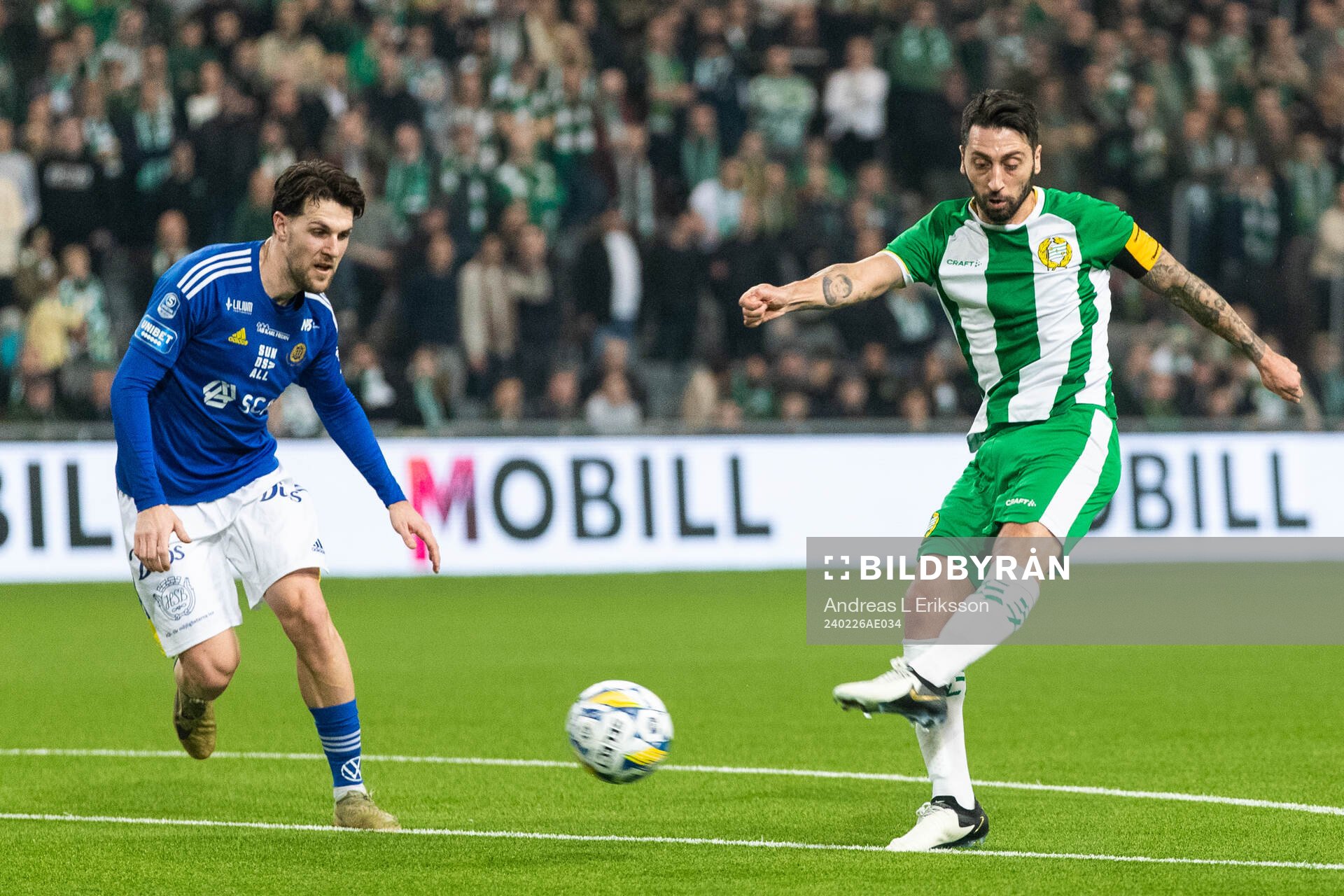 Hammarbys Nahir Besara skjuter 2-1 för Hammarby