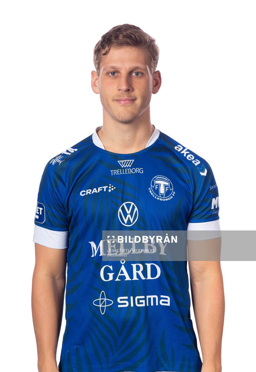Trelleborgs Tobias Karlsson poserar för ett porträtt den 26 februari 2024 i Trelleborg.