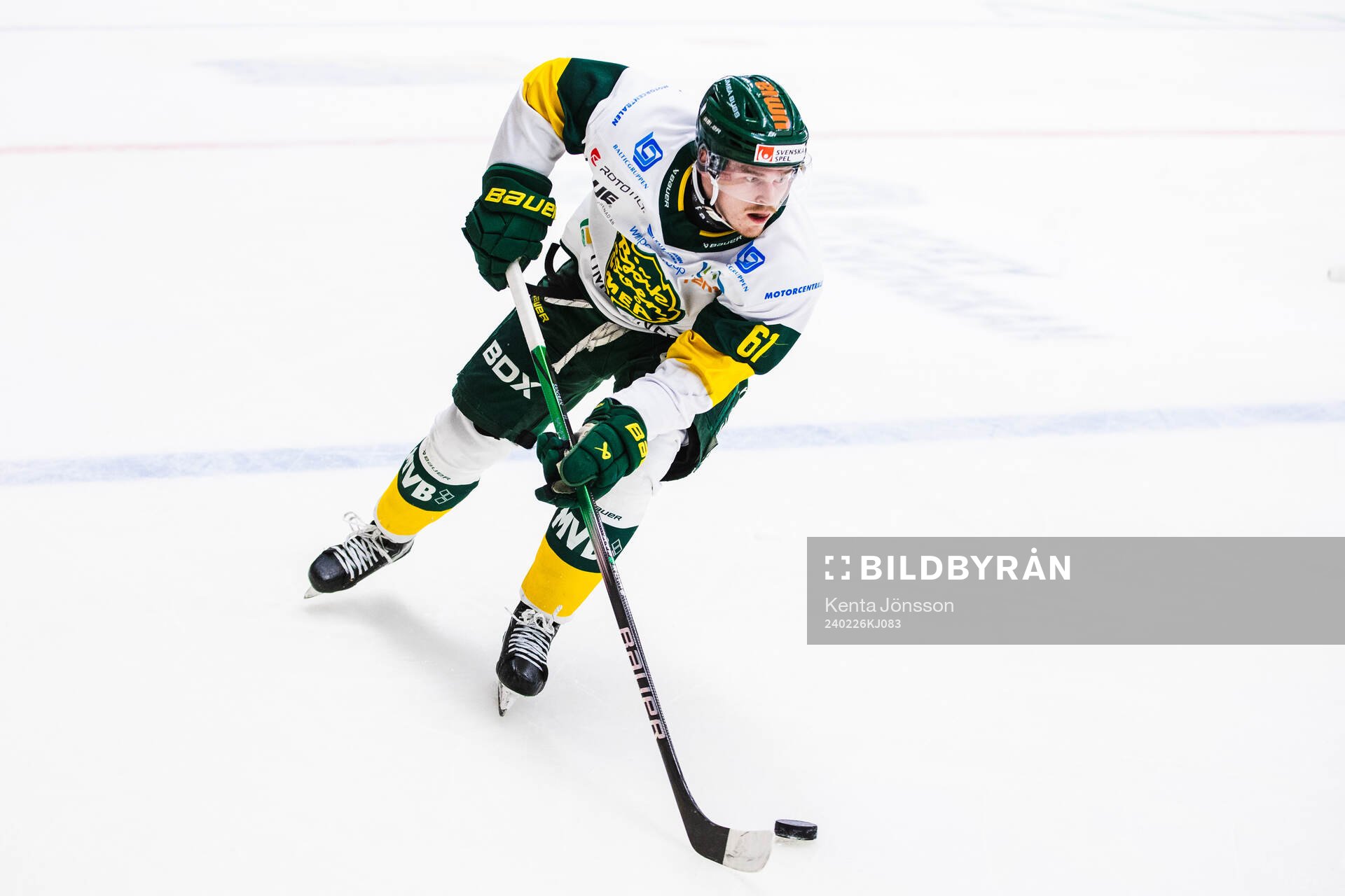 Björklövens Malte Sjögren ishockeymatchen i