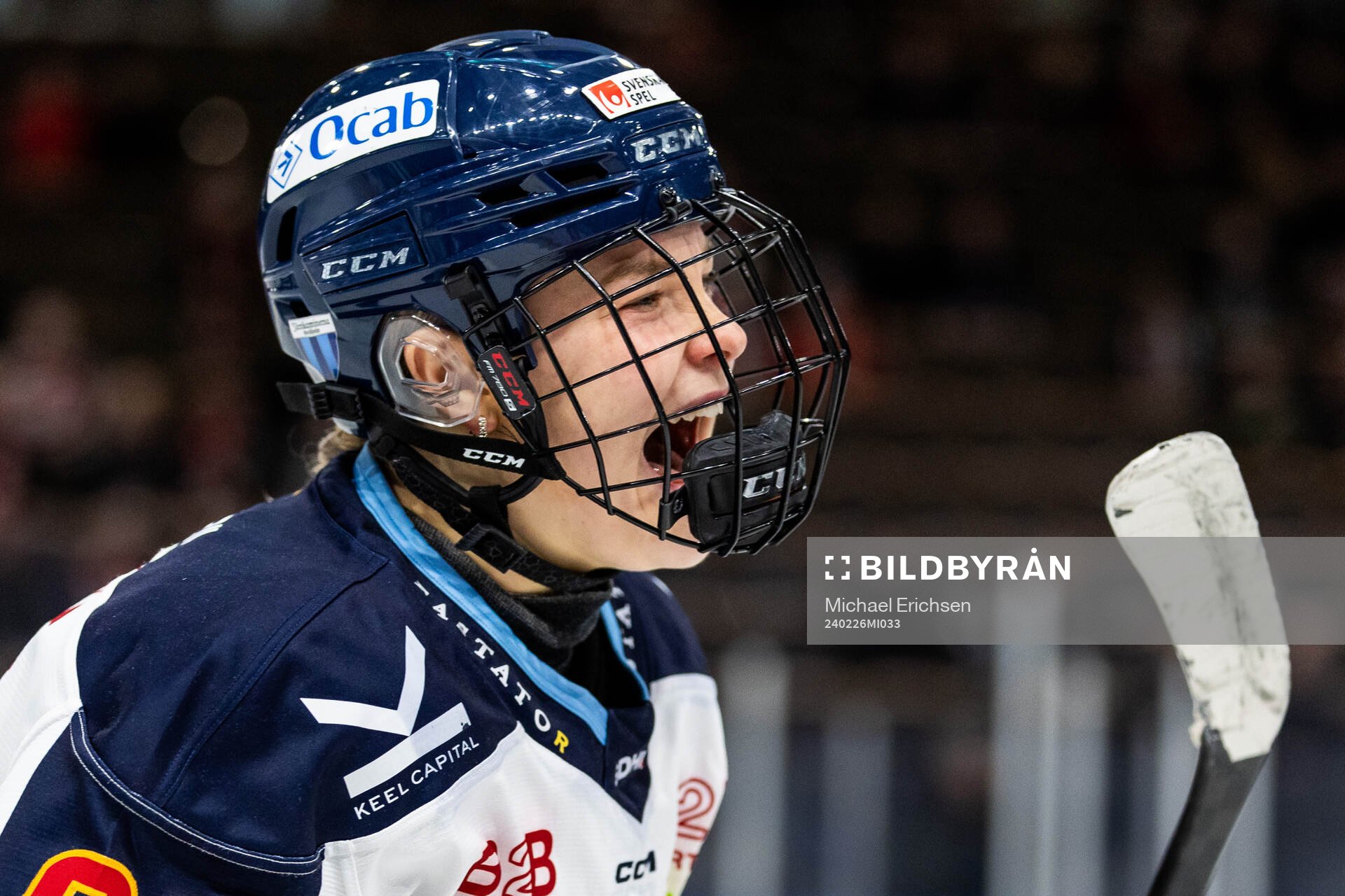Djurgårdens Nicole Hall jublar