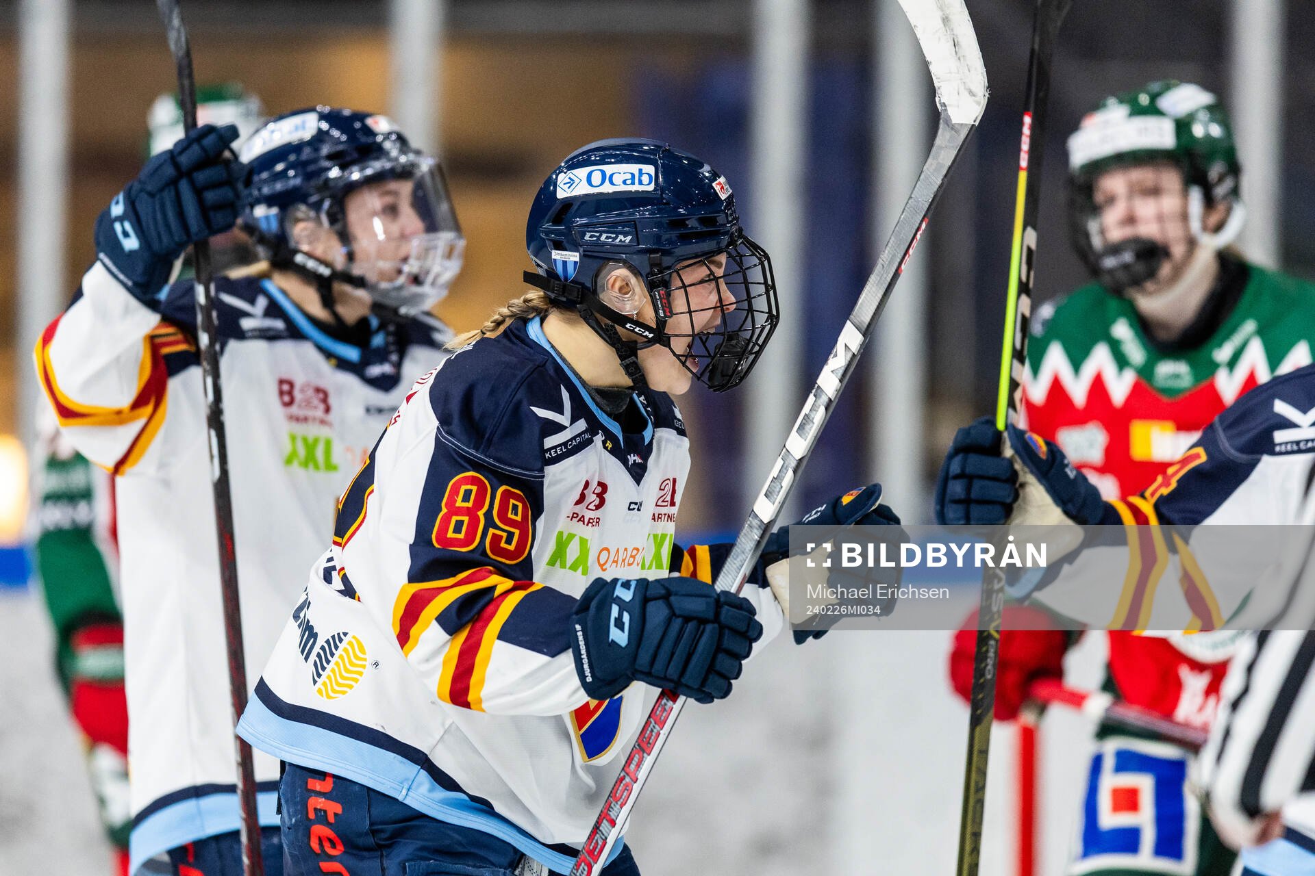 Djurgårdens Nicole Hall jublar