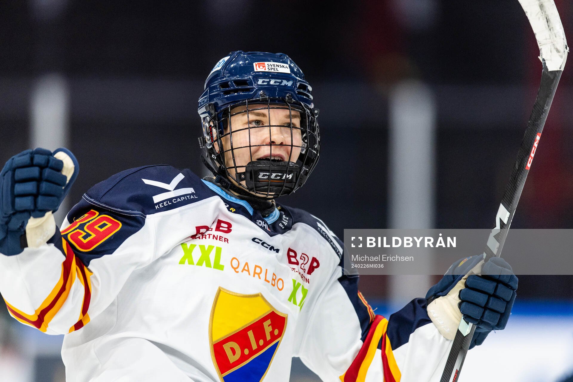 Djurgårdens Nicole Hall jublar