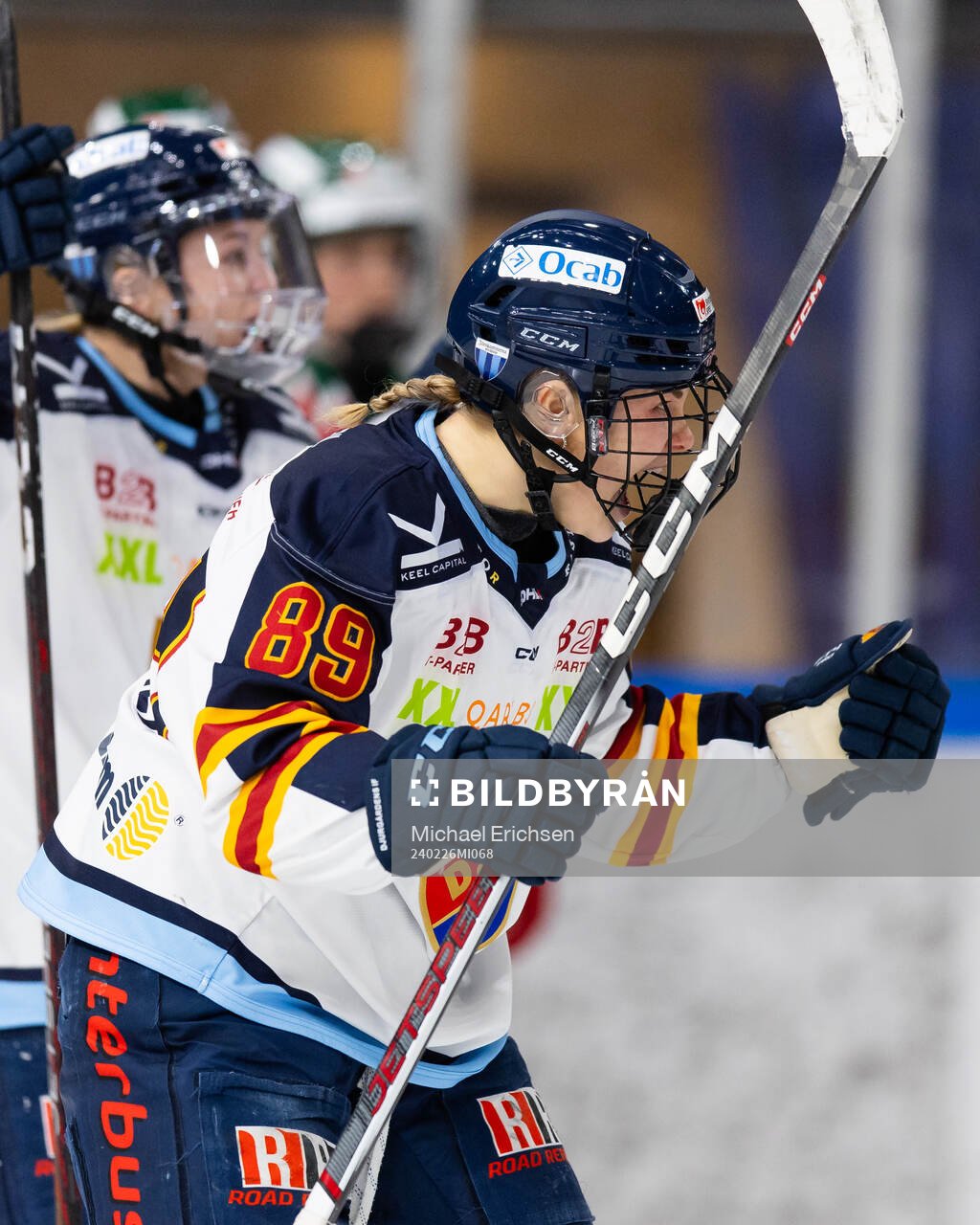 Djurgårdens Nicole Hall jublar