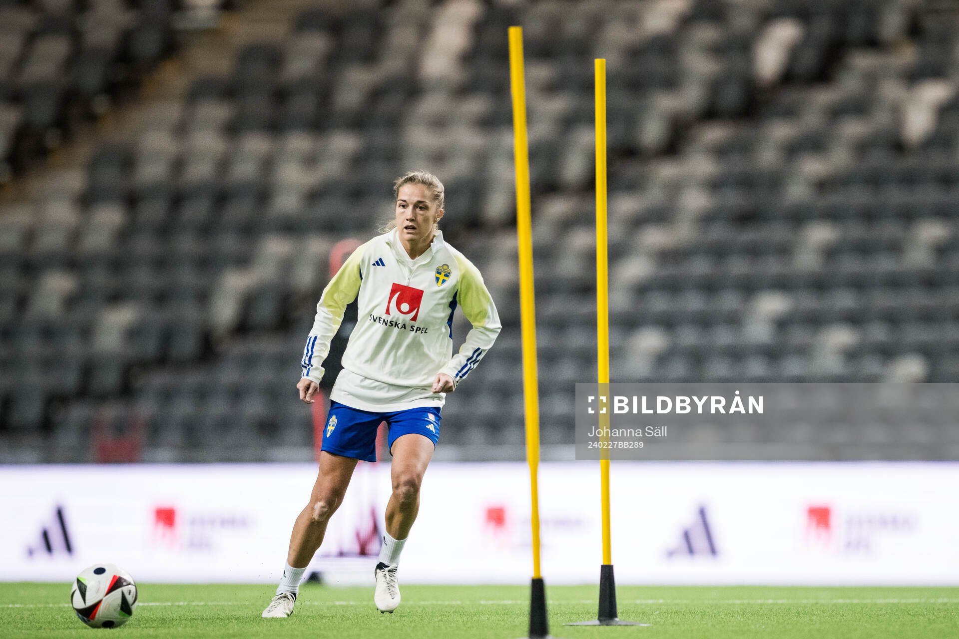 Filippa Angeldahl of Sweden during a training session with the Swedish women's national football team on February 27, 2024 in Stockholm.