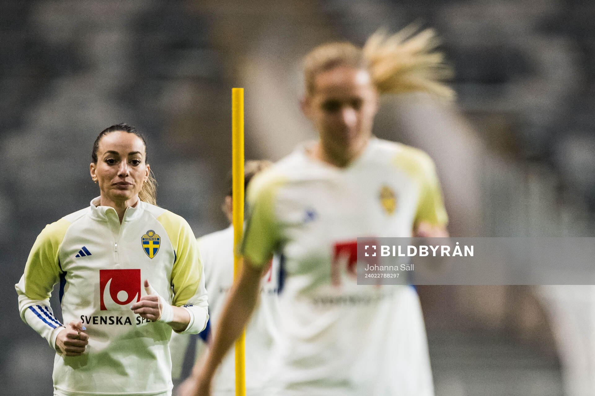 Kosovare Asllani of Sweden during a training session with the Swedish women's national football team on February 27, 2024 in Stockholm.