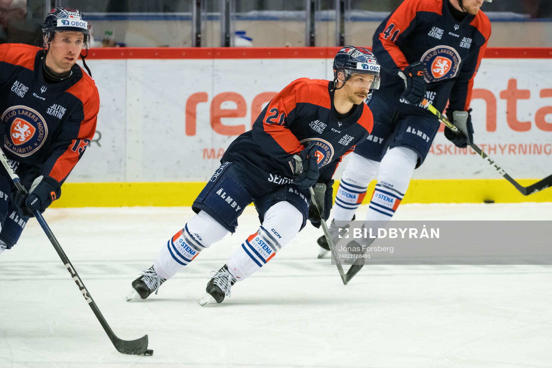 Växjös Brian Cooper innan ishockeymatchen i SHL mellan