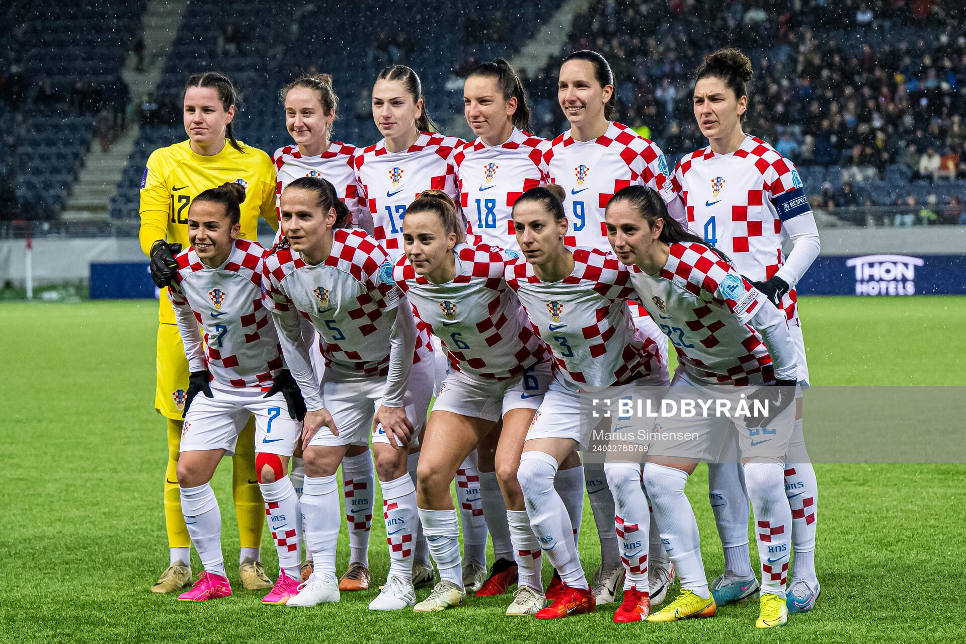 The starting eleven of Croatia, from the top left; Ana