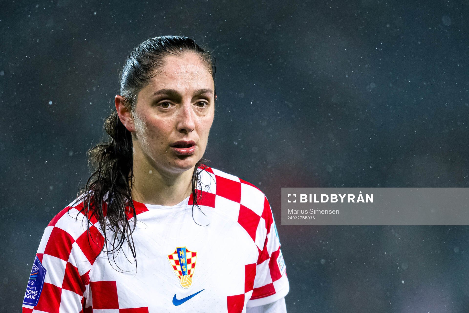 Izabela Lojna of Croatia during the UEFA Women’s Nations League play-off football match between Norway and Croatia on February 27, 2024 in Stavanger.